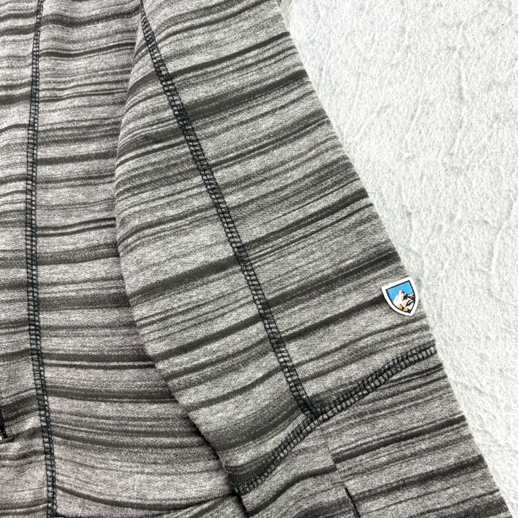 Vintage KÜHL Piper Jacket Womens Medium Gray Striped Full Zip Hoodie Outdoor Casual Size M / US 6-8 / IT 42-44 - 3 Thumbnail
