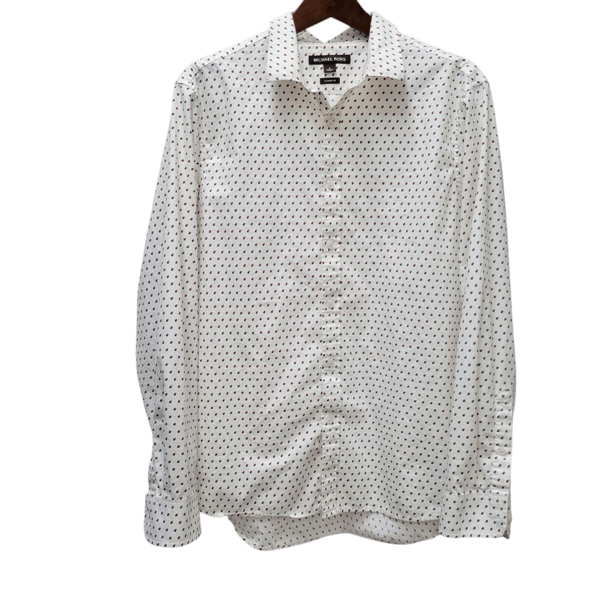 Michael Kors Michael Kors Classic Fit Polka-dot Shirt Men's Size Large Size US L / EU 52-54 / 3 - 1 Thumbnail
