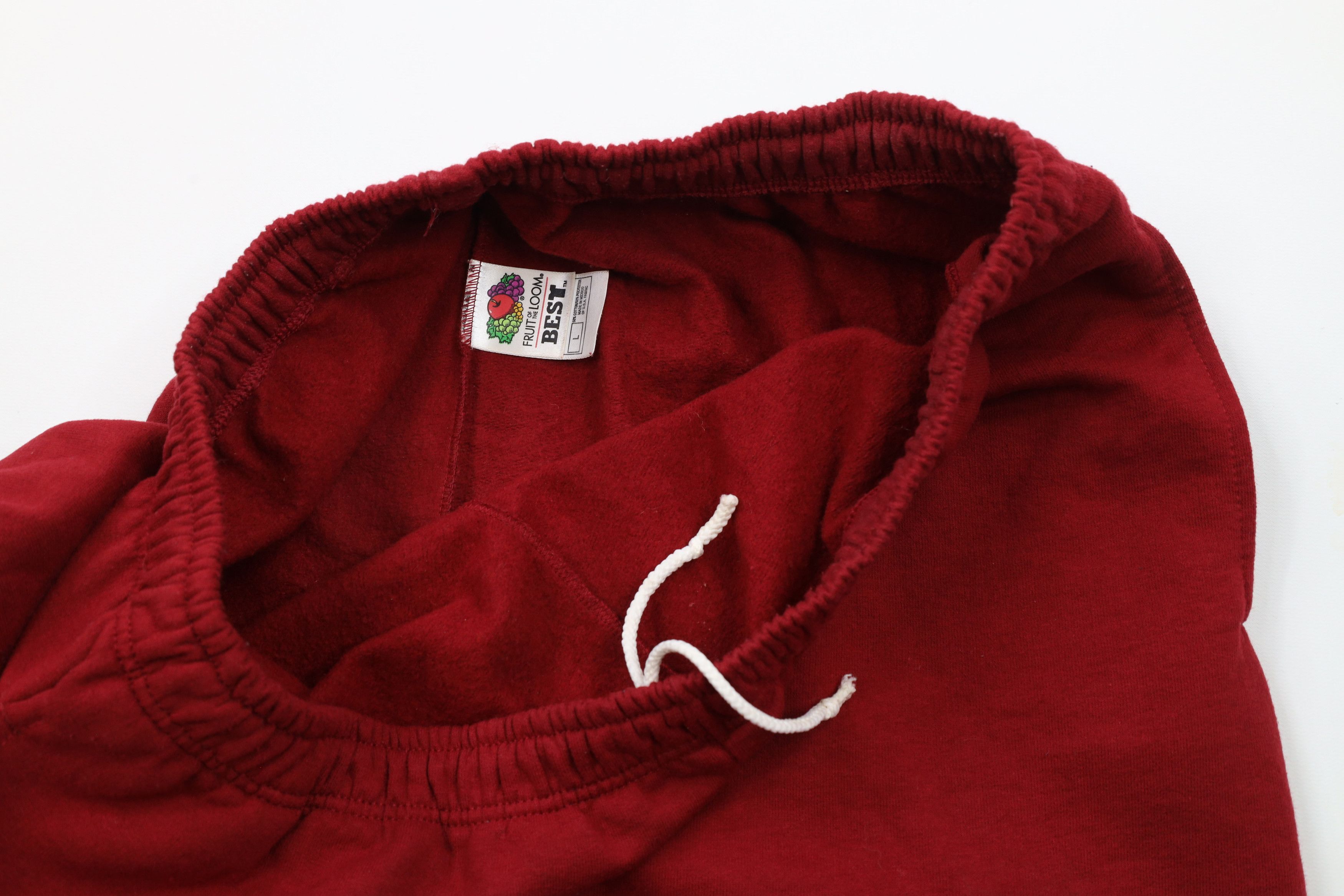 Vintage Vintage 90s Streetwear Blank Cuffed Sweatpants Joggers Red Size US 36 / EU 52 - 11 Thumbnail