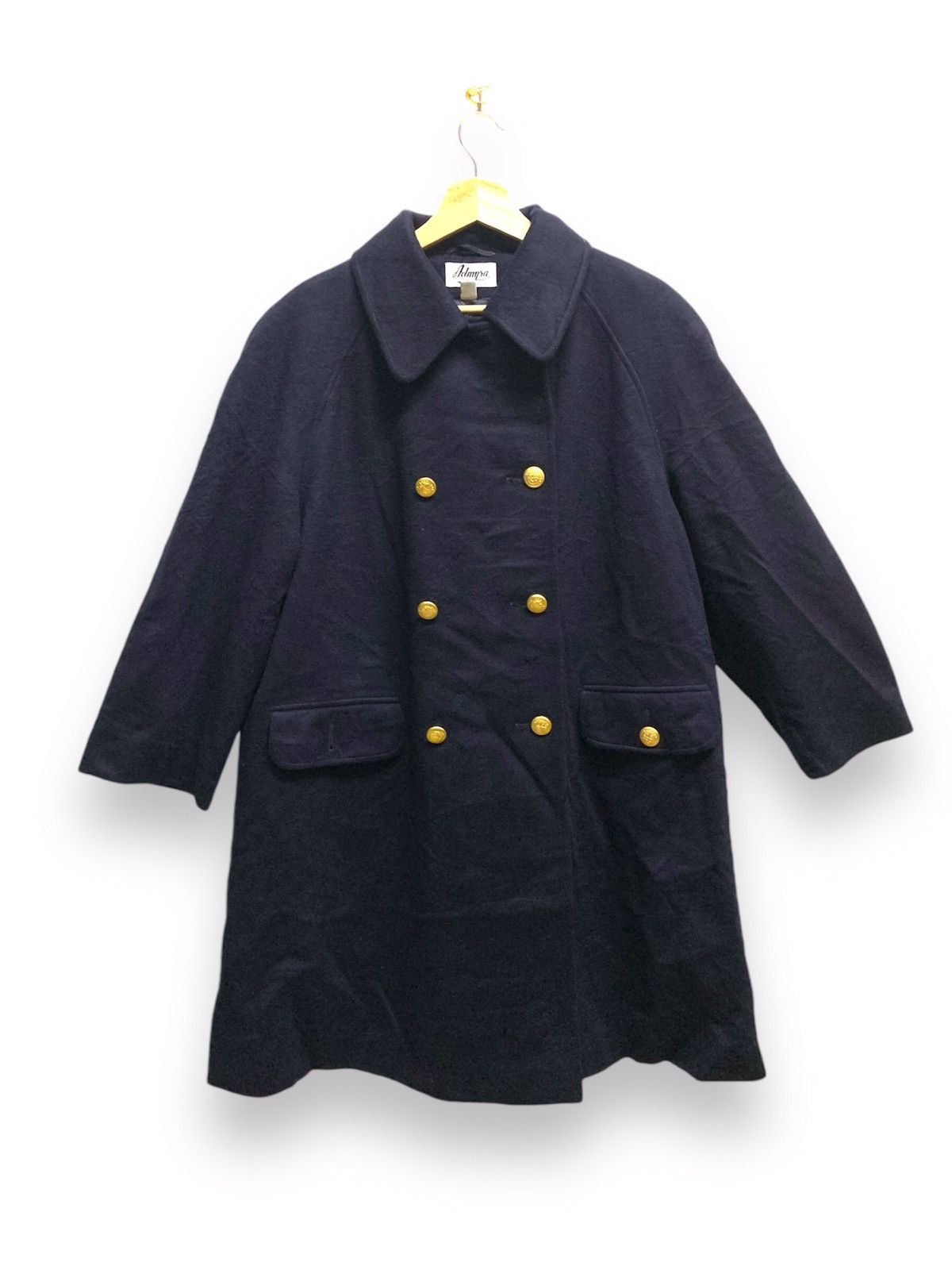 Vintage ADMYSA Double Breasted Pure Cashmere Long Coat Size US L / EU 52-54 / 3 - 1 Thumbnail