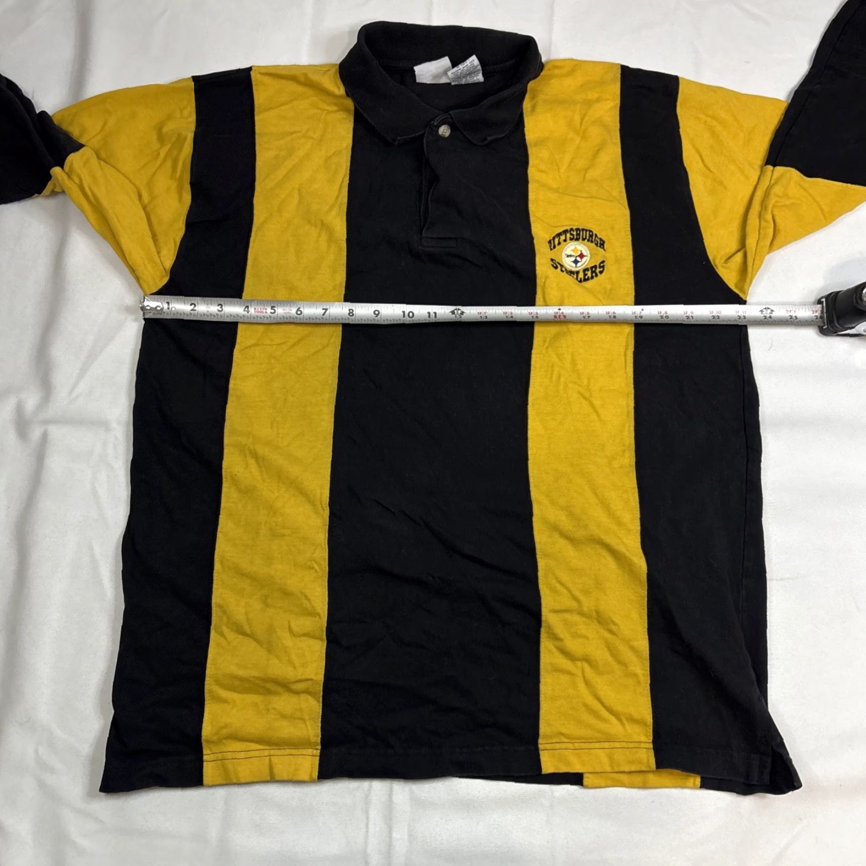 Vintage VINTAGE Edge Pittsburgh Steelers Long Sleeve Rugby Polo Collared 1999 Large Stripe Mens L Black Size US L / EU 52-54 / 3 - 4 Thumbnail