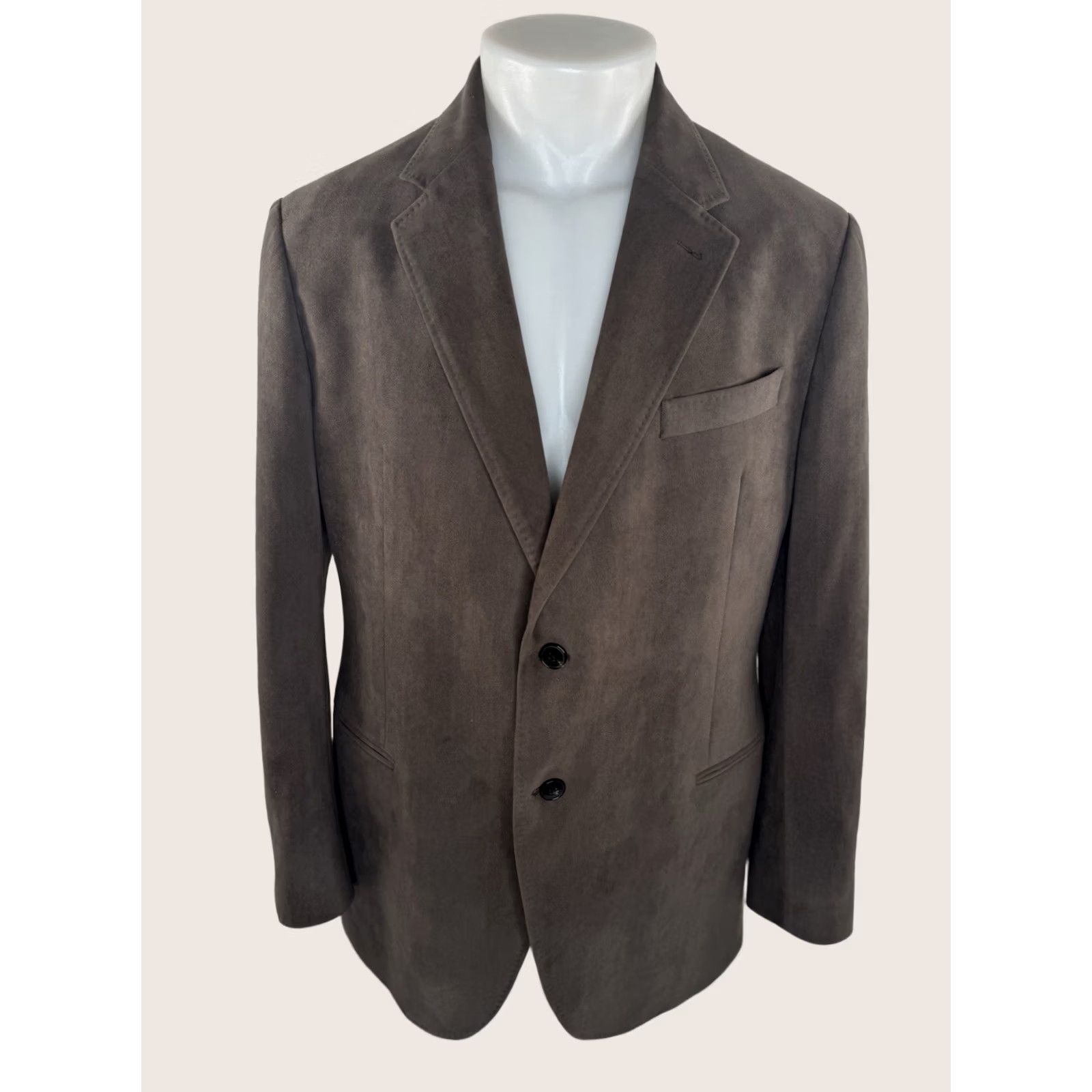 Armani ARMANI Collezioni Blazer Jacket Mens 44 Brown Velvet Feel EXCELLENT 90s Décade B blazer Mens Size 44R - 1 Thumbnail