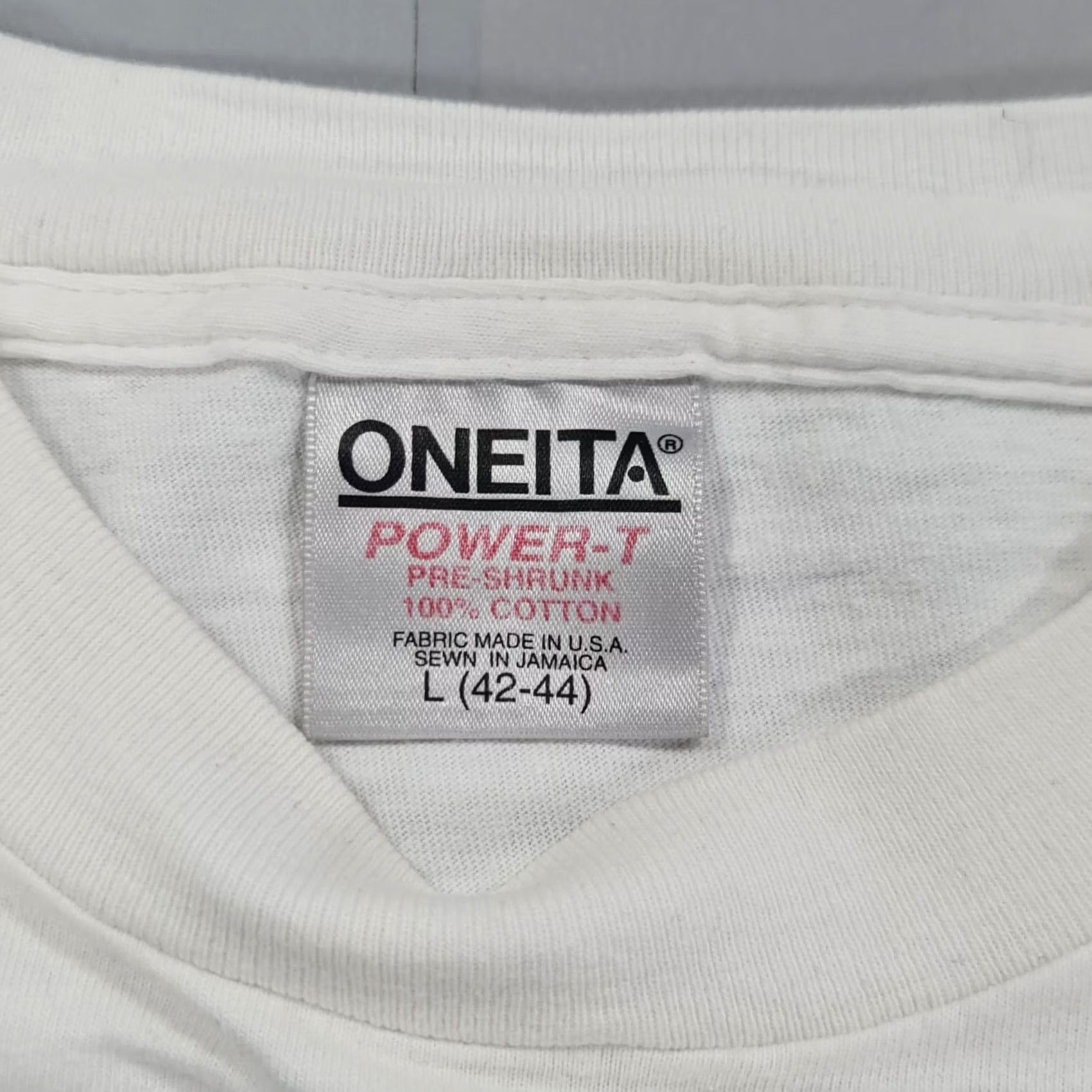 Vintage ONEITA Womens T Shirt White Large Vintage End Of The Trail USA Made Cowboy Tee USA Made Shirt Womens Large White 90s Theme Mascot Logo Size L / US 10 / IT 46 - 3 Thumbnail