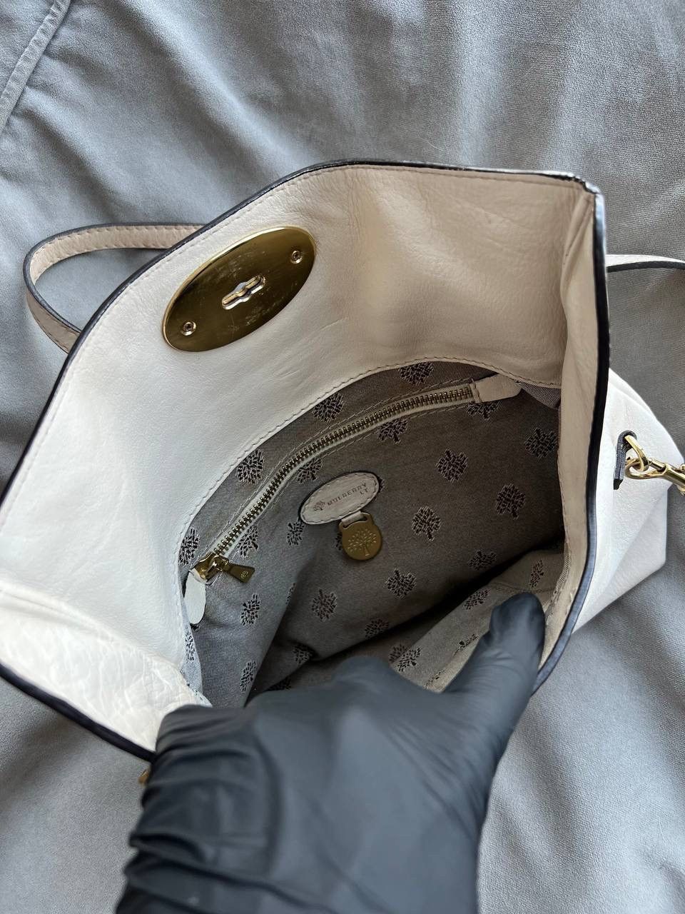 Mulberry 390207 Full Grain Leather Shoulder Bag Ivory Bags Luggage