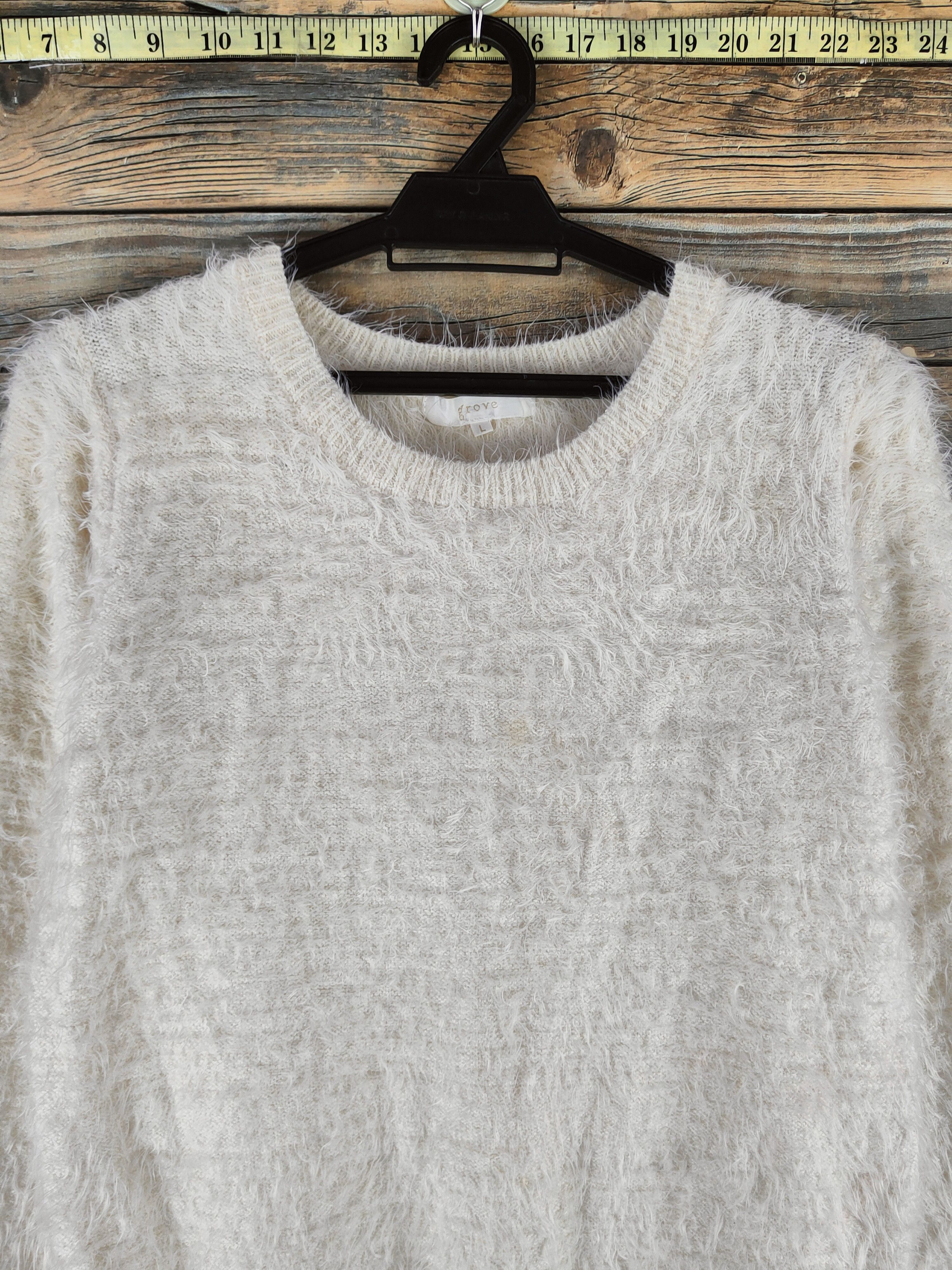 Japanese Brand DL Grove Cream Fur Mohair Knitwear #46-517 Size M / US 6-8 / IT 42-44 - 2 Thumbnail