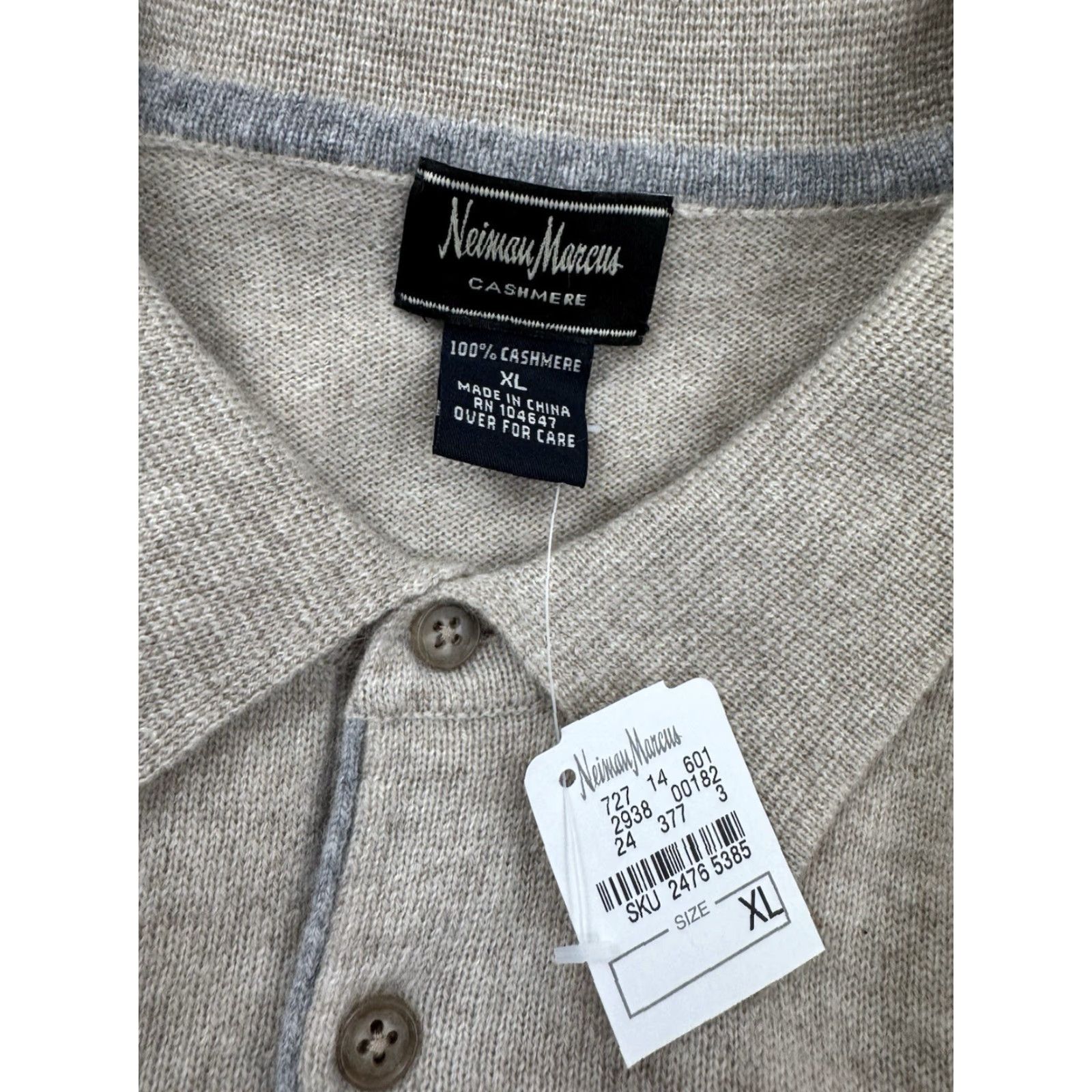 Neiman Marcus NEIMAN MARCUS - NEW w TAG - CASHMERE Mens XL Collared Polo Sweater Shirt Size US XL / EU 56 / 4 - 4 Thumbnail