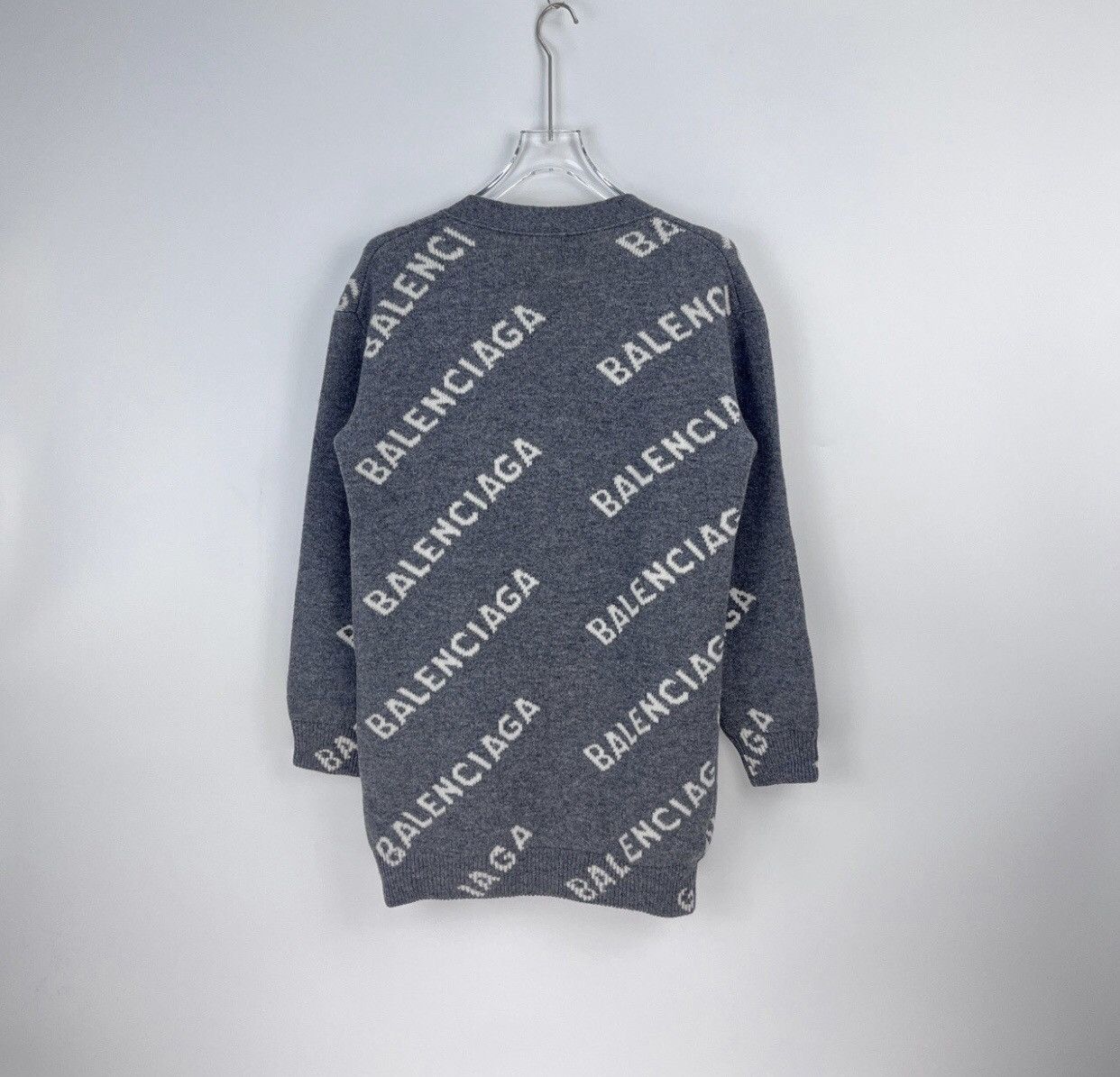 Balenciaga Balenciaga Grey Full Classic Logo Wool Long Sleeve shirt Size US XS / EU 42 / 0 - 4 Thumbnail