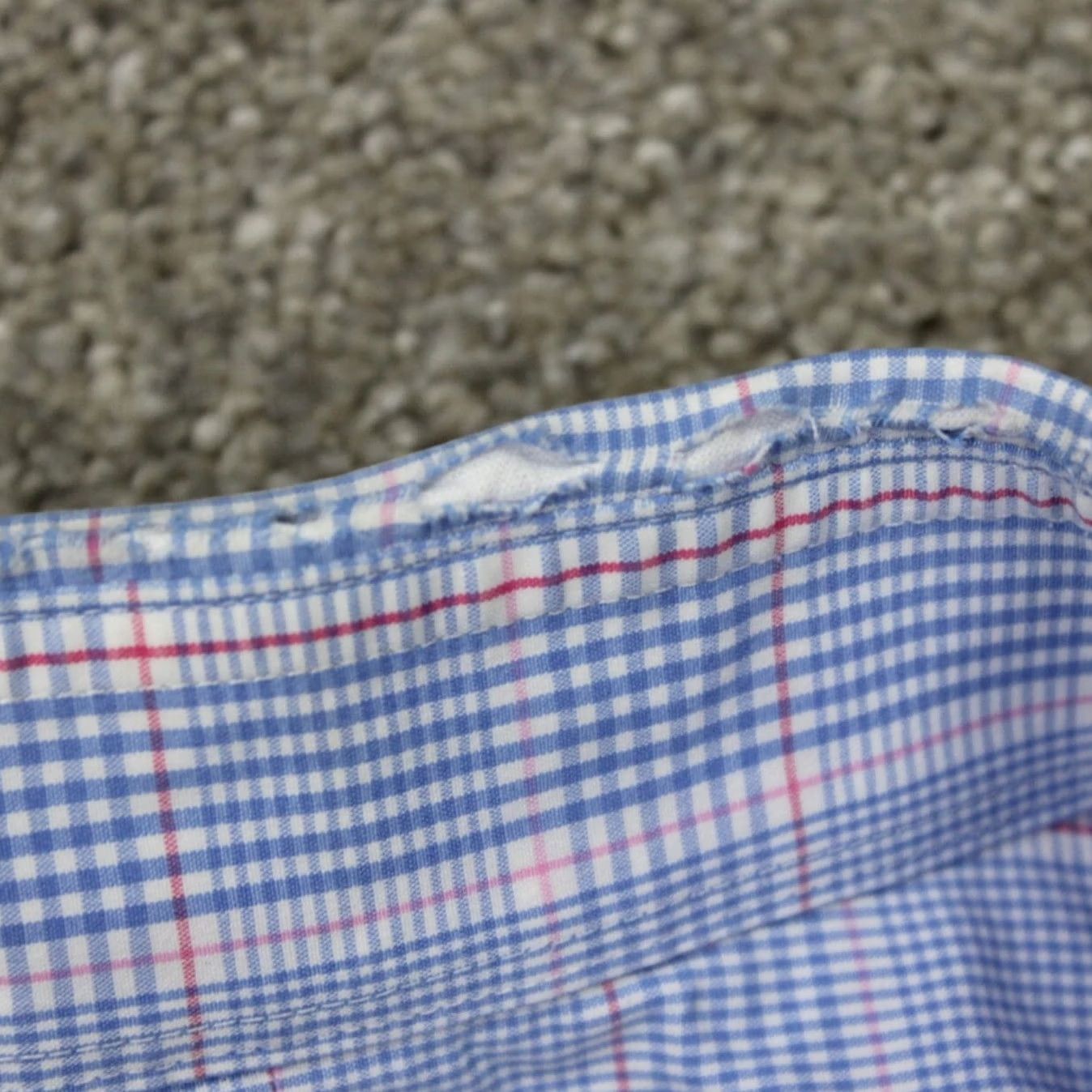 Charles Tyrwhitt Charles Tyrwhitt Shirt Mens 16 1/2 33 Slim Fit Long Sleeve Blue Pink Check Button-Down Dress Shirt Size US XL / EU 56 / 4 - 6 Thumbnail