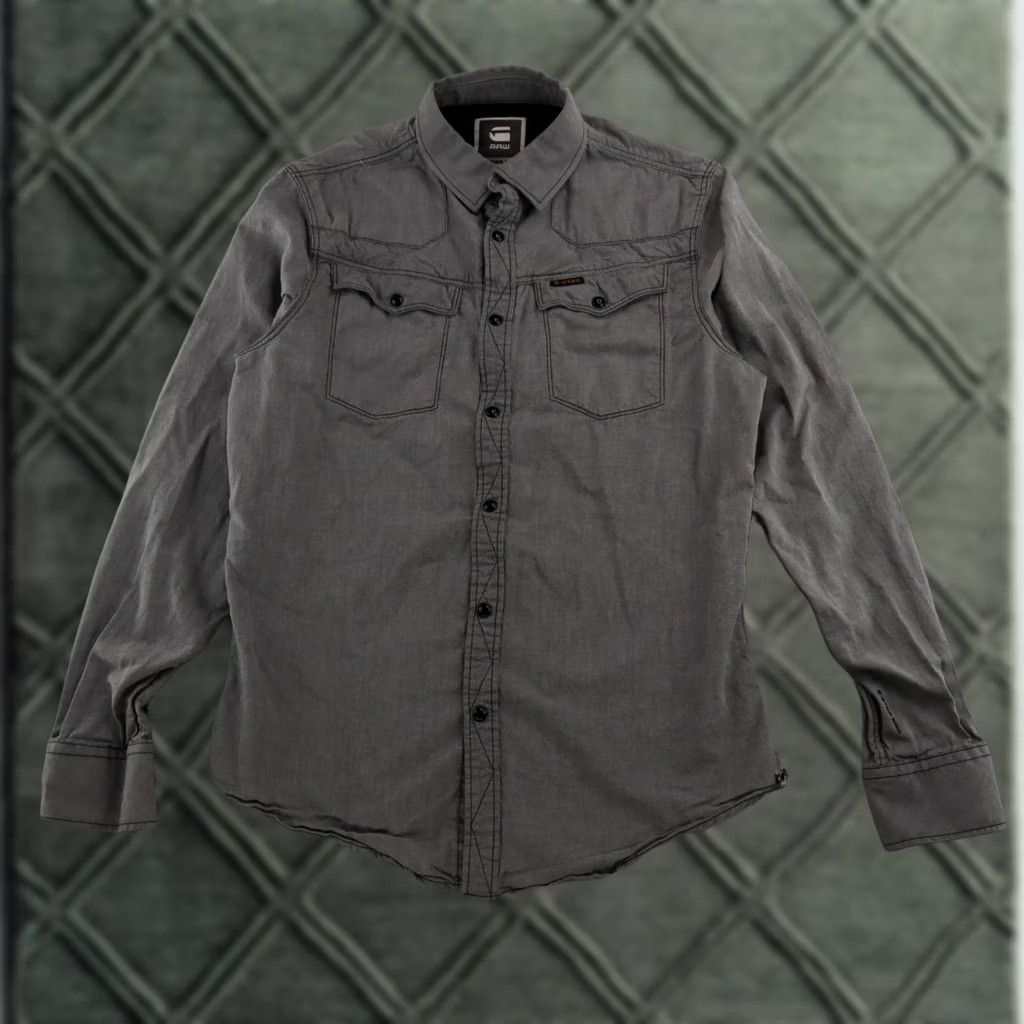 G-Star G-star RAW Tailor Shirt MENS Medium Gray Lightweight Button-Up Long Sleeve Size US M / EU 48-50 / 2 - 1 Thumbnail