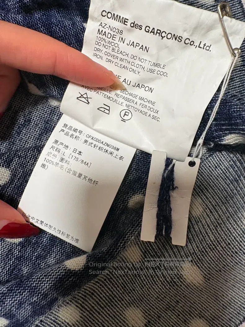 Comme des Garcons Comme Des Garcons Navy Blue Polka Dot Black Heart Size L / US 10 / IT 46 - 4 Thumbnail