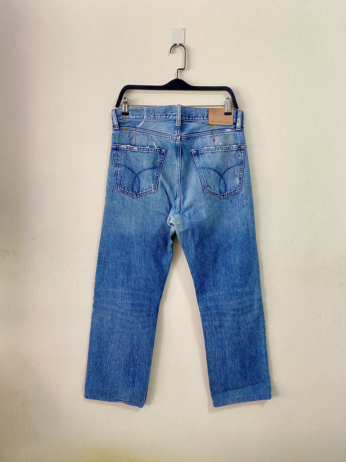 Calvin Klein CK high straight Paint-Splatter Jeans Size US 33 - 2 Thumbnail