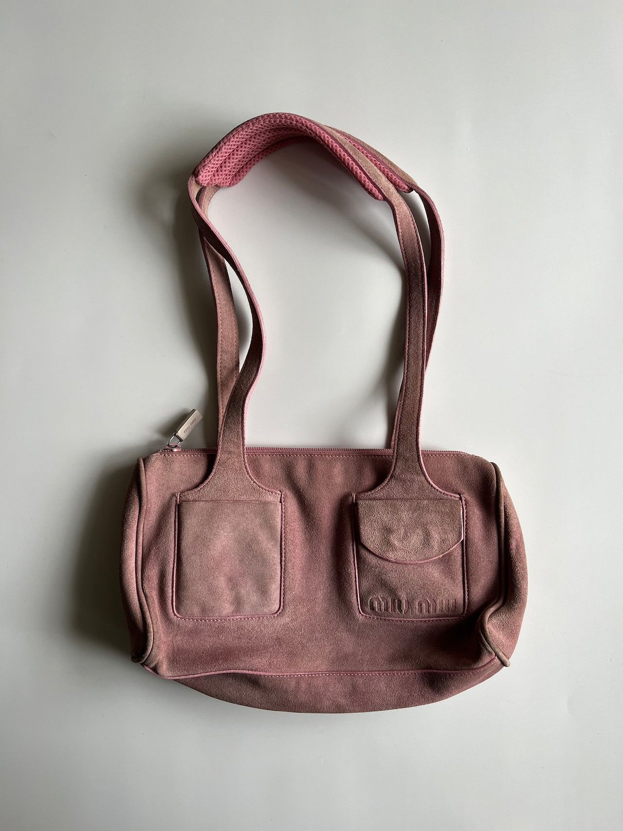 Miu Miu MIU MIU 2000s Pink Suede Shoulder Bag | Grailed