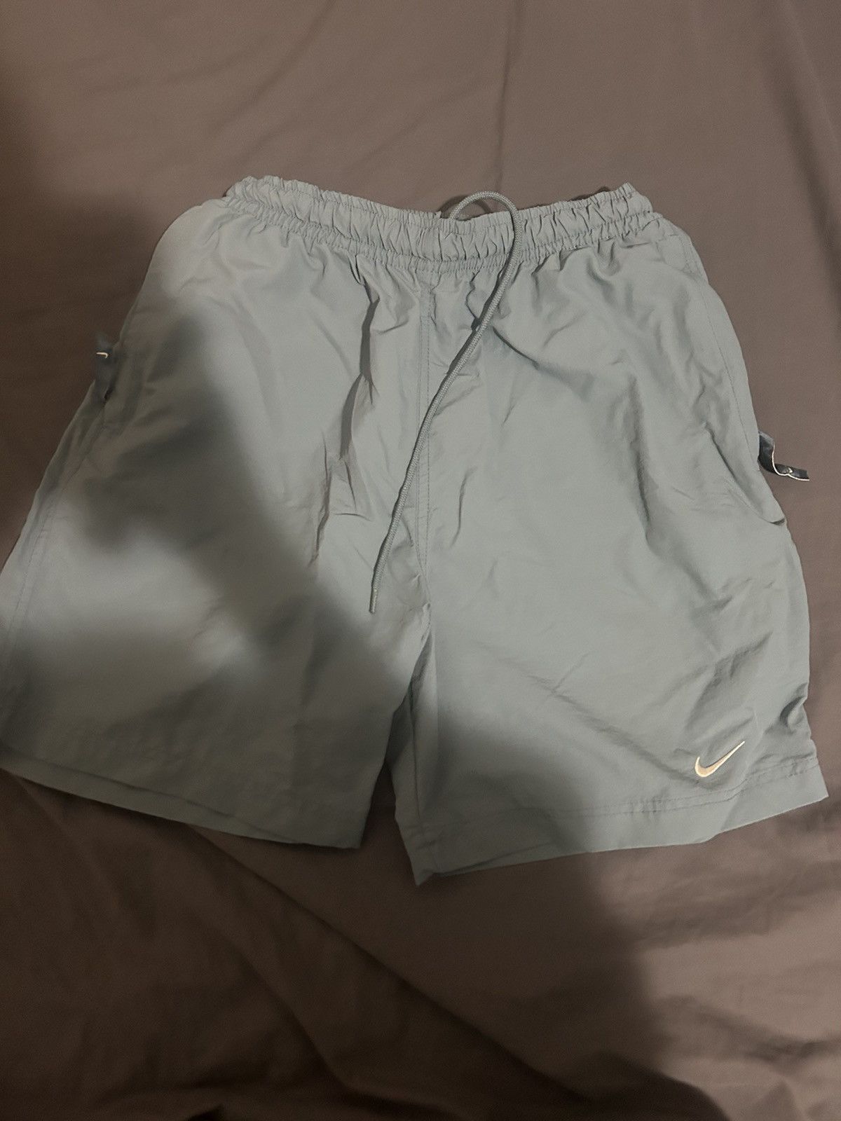 Nike × Vintage Blue Nike Swoosh Shorts Size US 30 / EU 46 - 1 Thumbnail