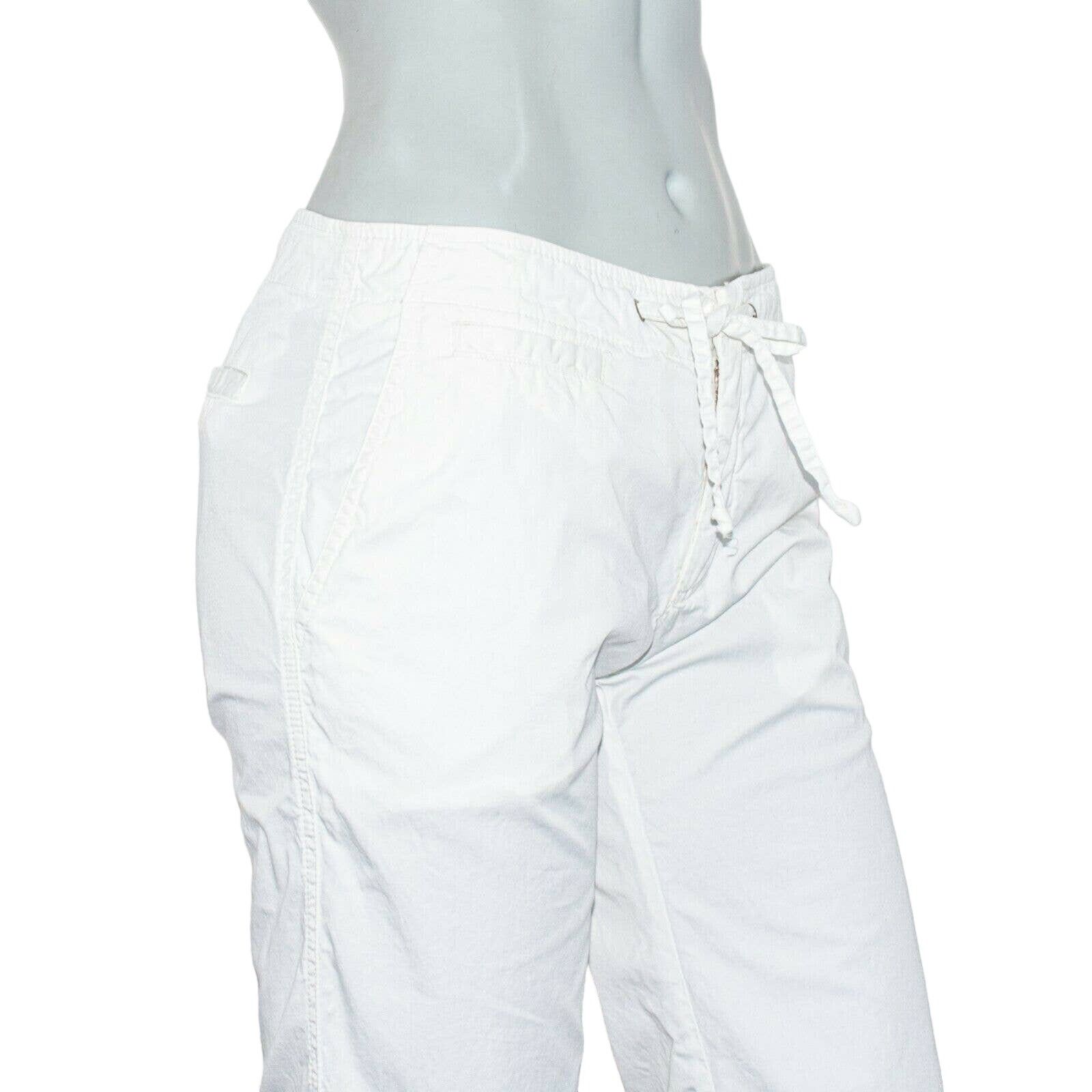 Nili Lotan NILI LOTAN Women's Cropped Drawstring Pants White Cotton Size 28" / US 6 / IT 42 - 9 Thumbnail