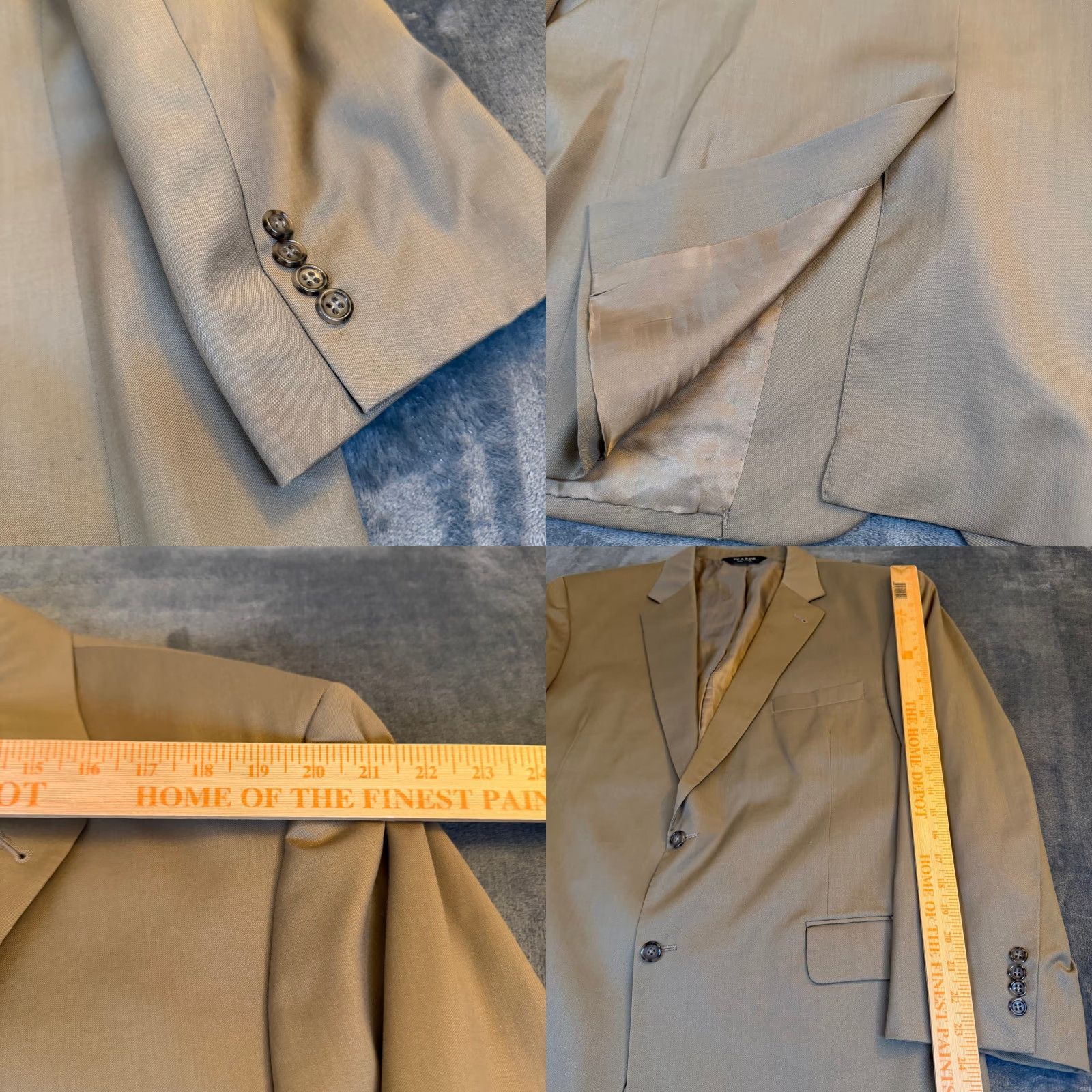 Jos. A. Bank VINTAGE not applicable; use provided: JOS A BANK Tan Two Piece Suit Jacket Pants Formal Business Mens 46R 36x28" Size 46R - 8 Thumbnail