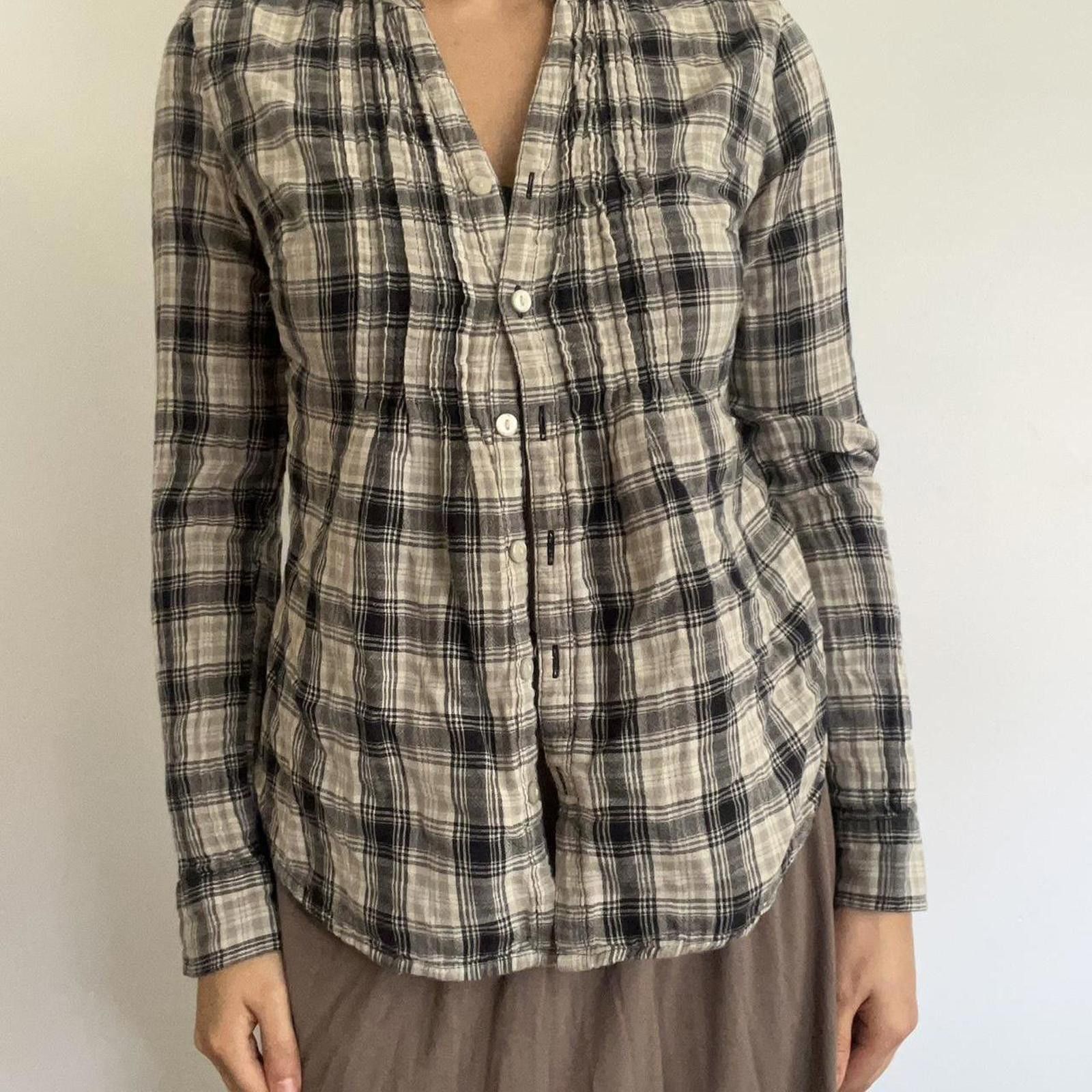 Converse Cream and black plaid button-up flannel Size XS / US 0-2 / IT 36-38 - 2 Thumbnail