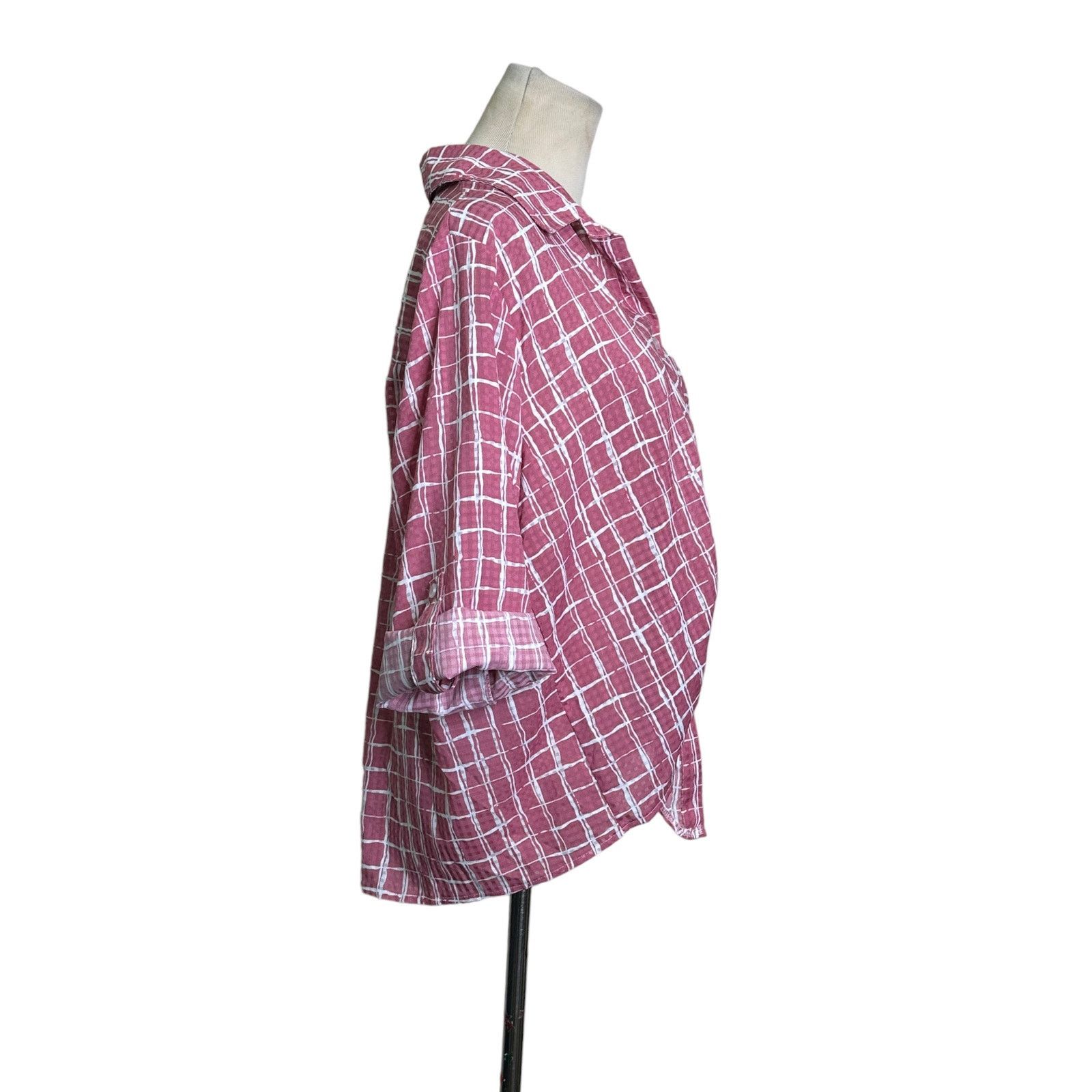 REVOLVE Jon & Anna pink plaid buttoned front tie shirt size Large Size L / US 10 / IT 46 - 10 Thumbnail