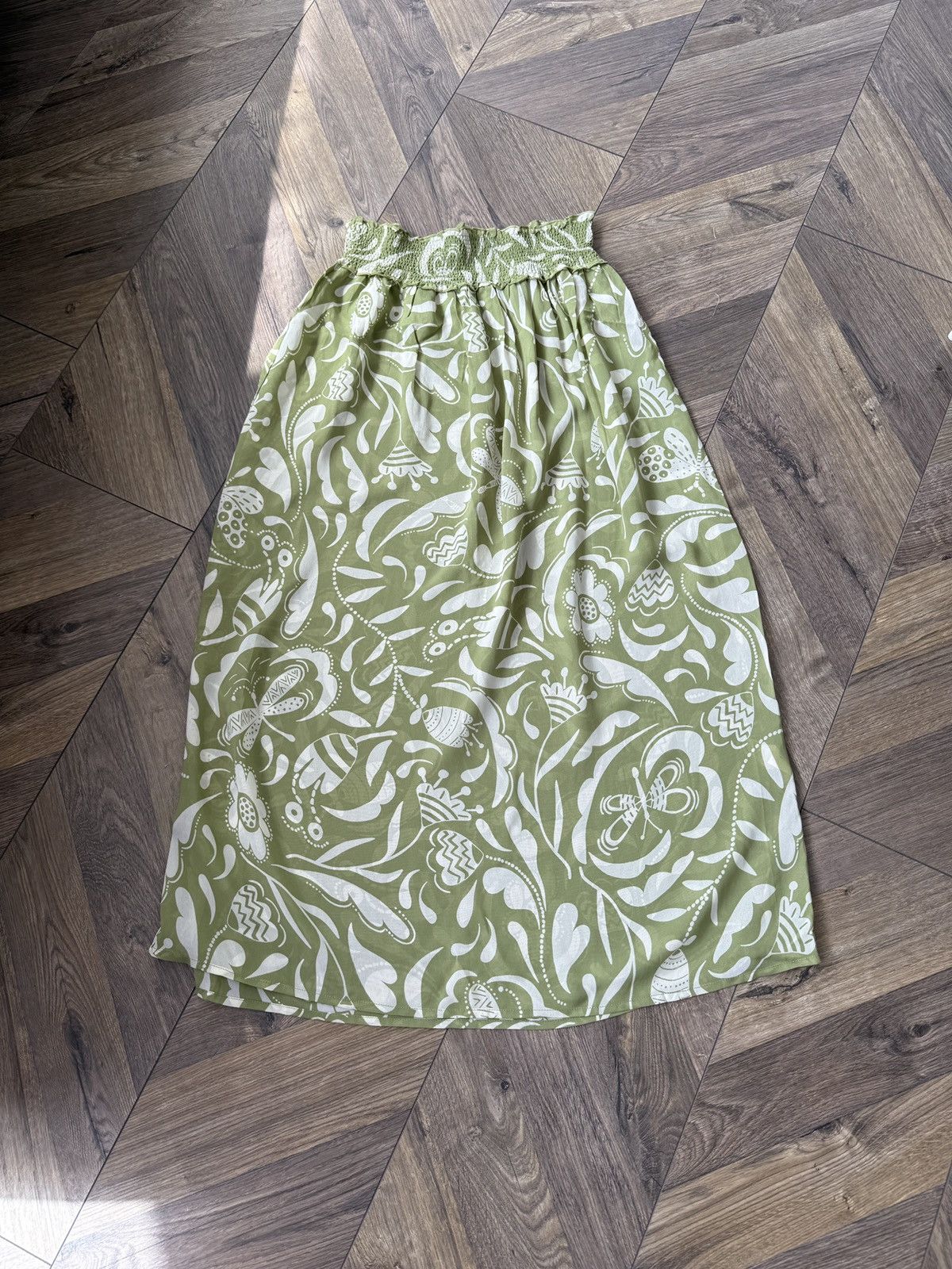 Gudrun Sjoden Vintage Gudrun Sjoden Green Floral Midi Skirt Womens Size M / US 6-8 / IT 42-44 - 2 Thumbnail