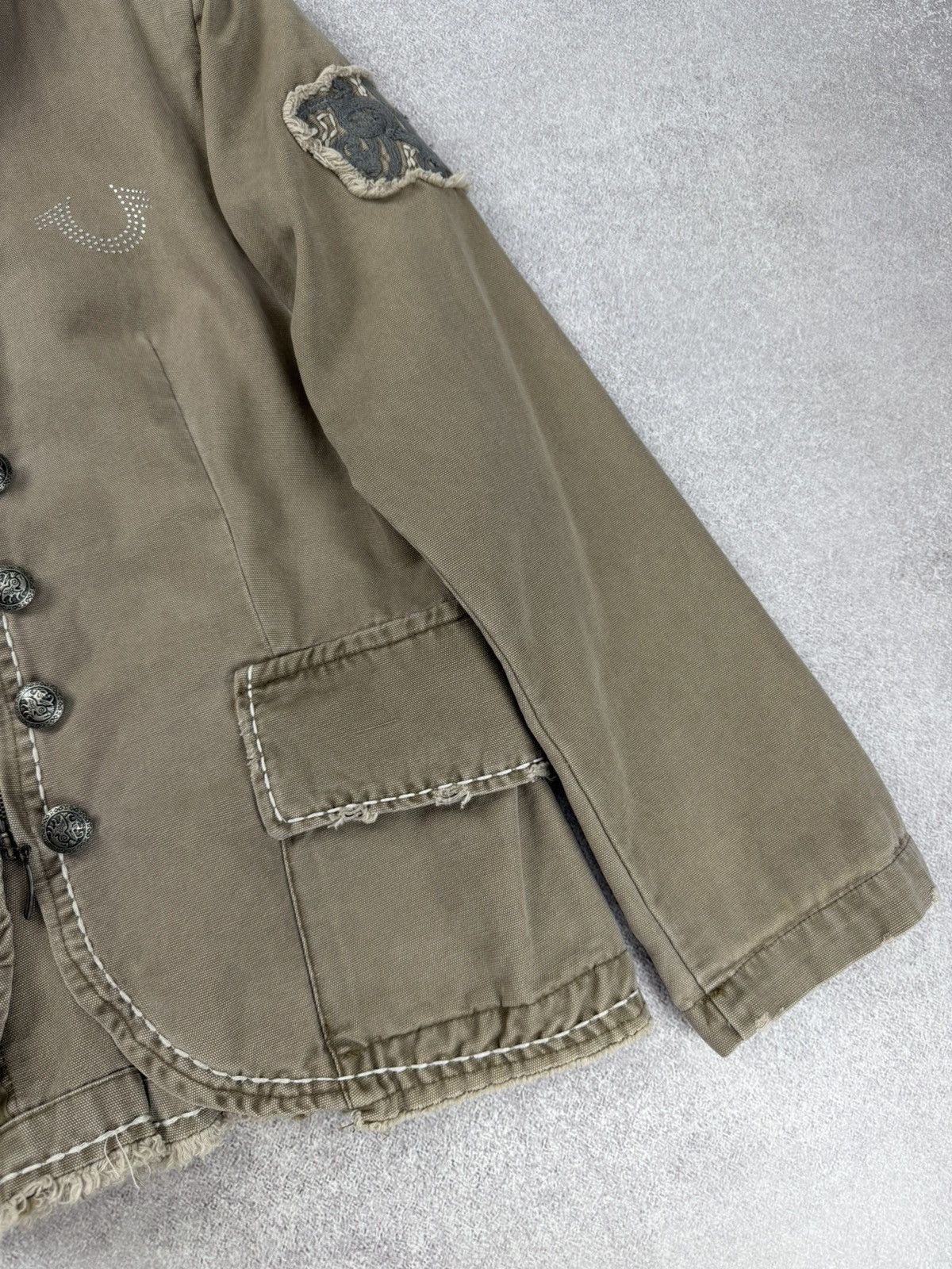 True Religion Vintage True Religion Women’s Military Denim Jacket Size 50 Size XL / US 12-14 / IT 48-50 - 4 Thumbnail