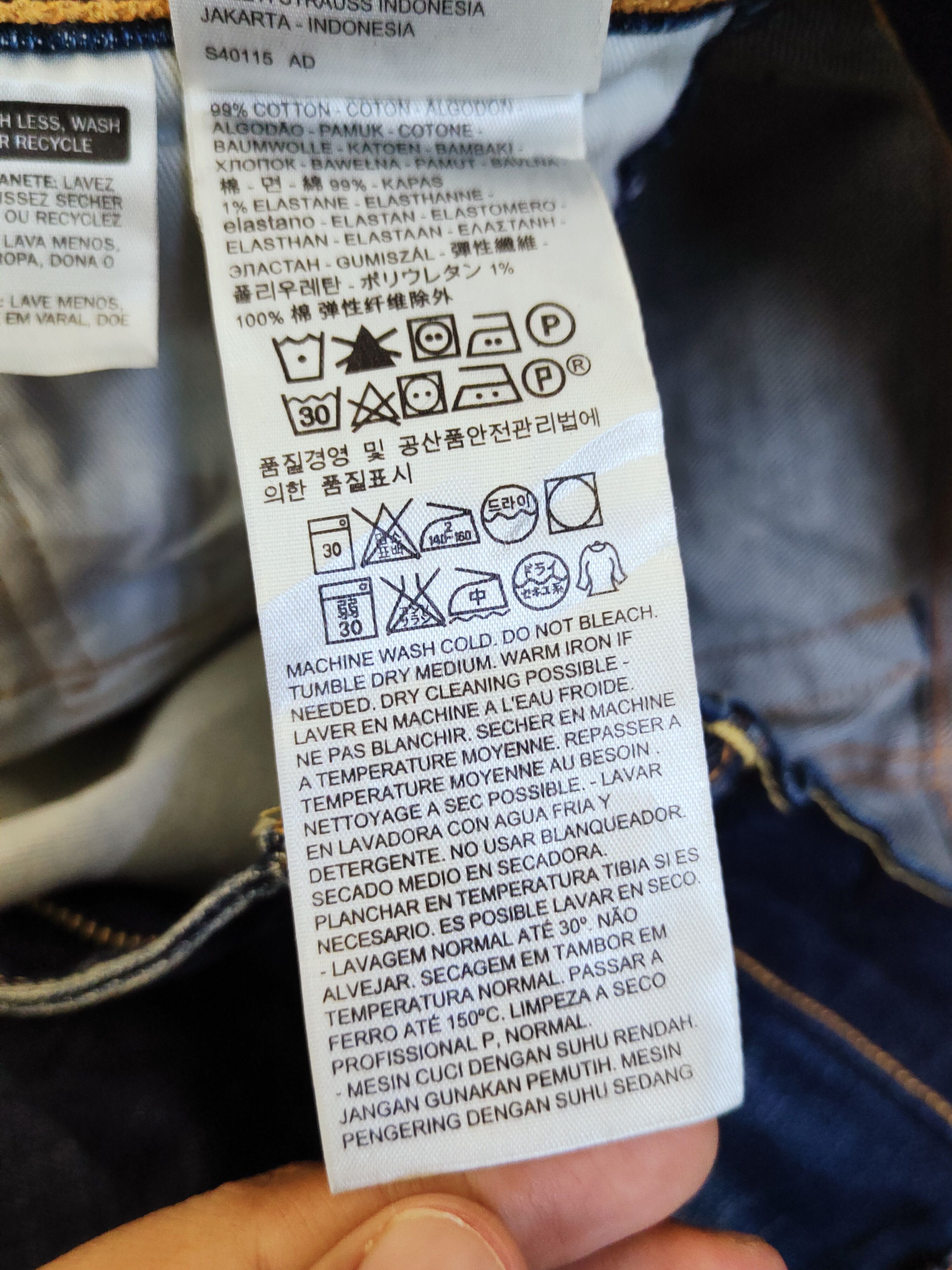 Levi's 510 Levi's Dark Blue Distressed Ripped Skinny Jeans #S2711 Size US 31 - 20 Thumbnail