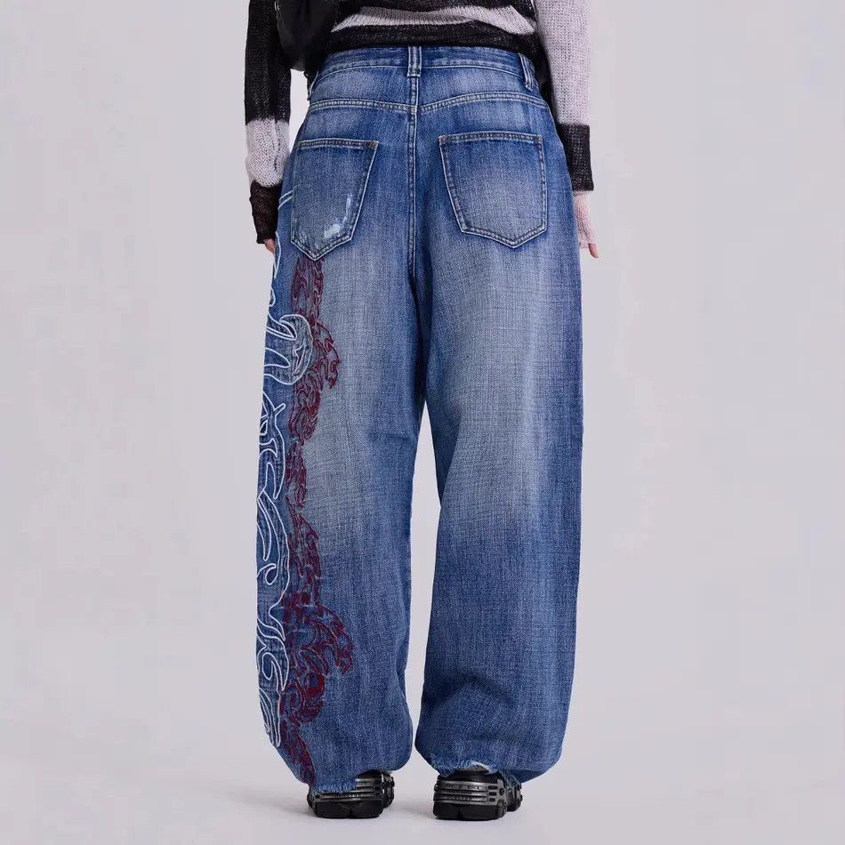 Japanese Brand Retro loose wide leg y2k jeans Size US 32 / EU 48 - 2 Thumbnail