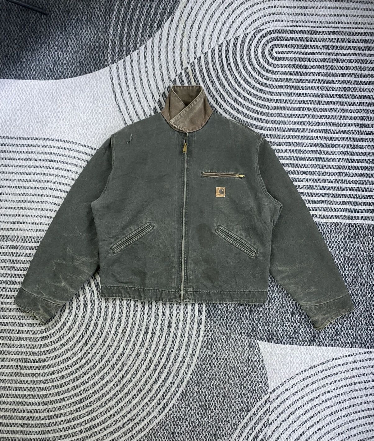 Carhartt Vintage Carhartt Detroit Jacket Faded Moss Green J97 MOS Size US L / EU 52-54 / 3 - 5 Thumbnail
