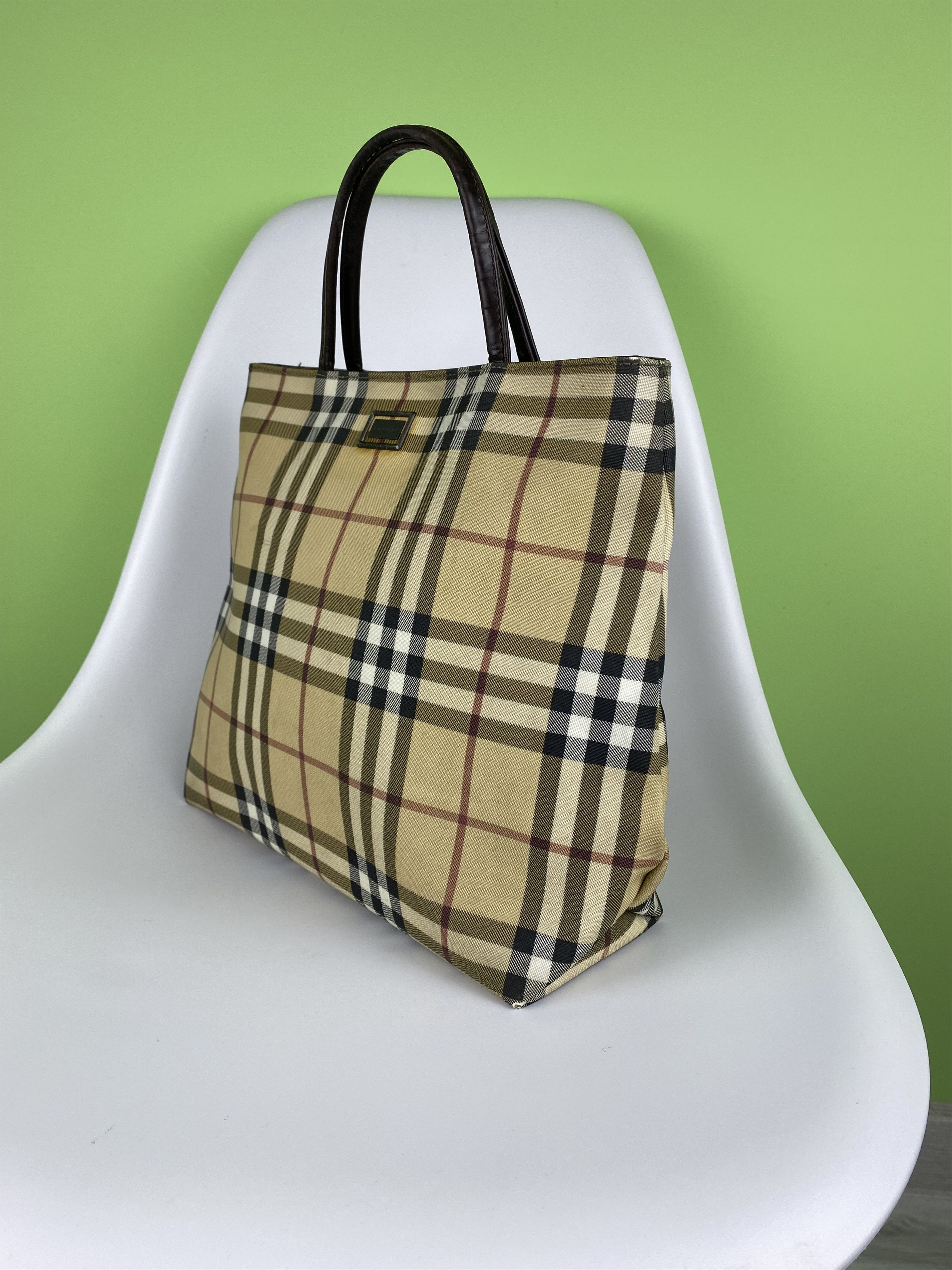 Burberry Burberry London Beige Nova Check Coated Canvas Tote Bag Size ONE SIZE - 3 Thumbnail
