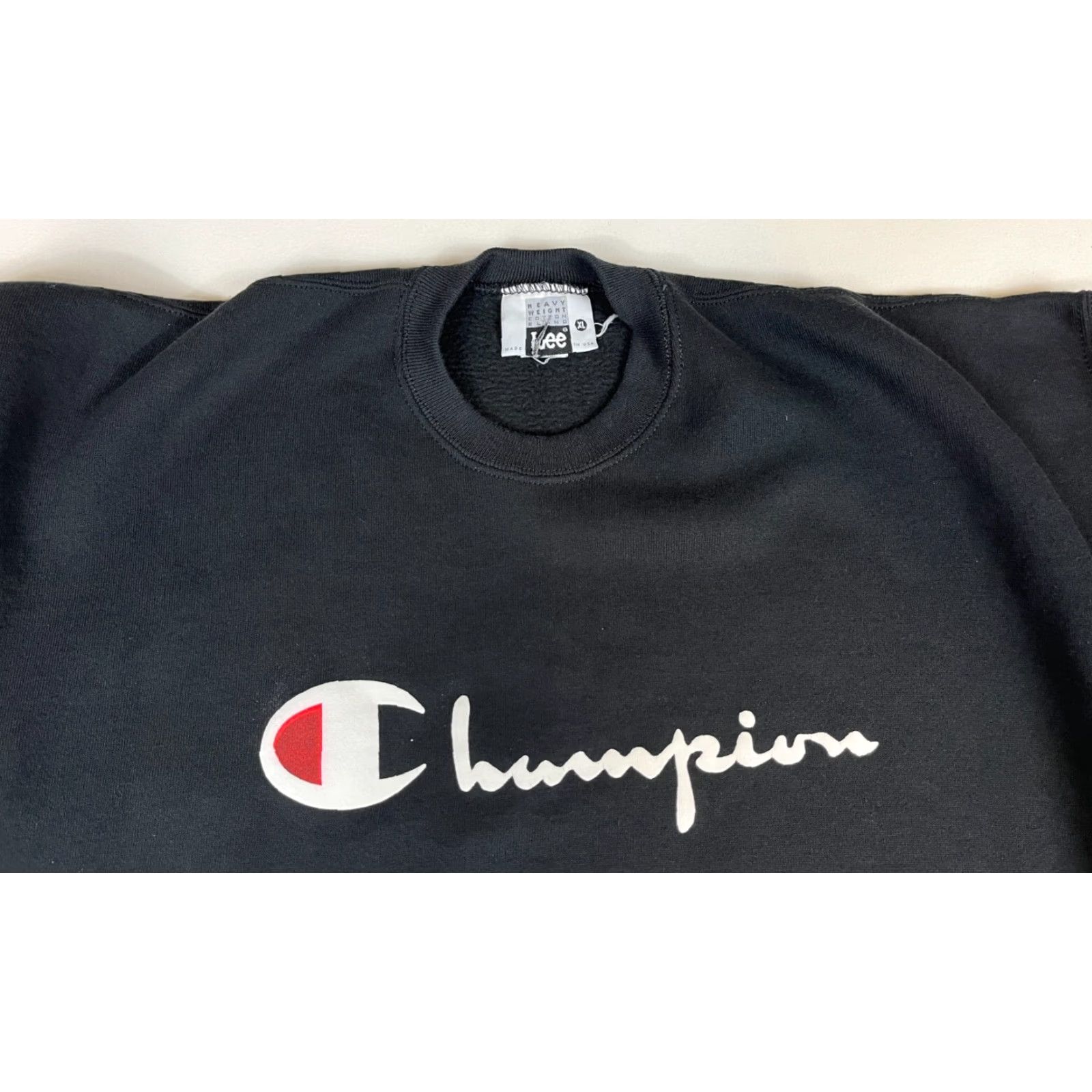 Lee Lee x Champion Men's Vintage Crewneck Sweatshirt XL Black Heavyweight Made in USA 90s Cotton Blend Logo (Pre-owned) Size US XL / EU 56 / 4 - 5 Thumbnail