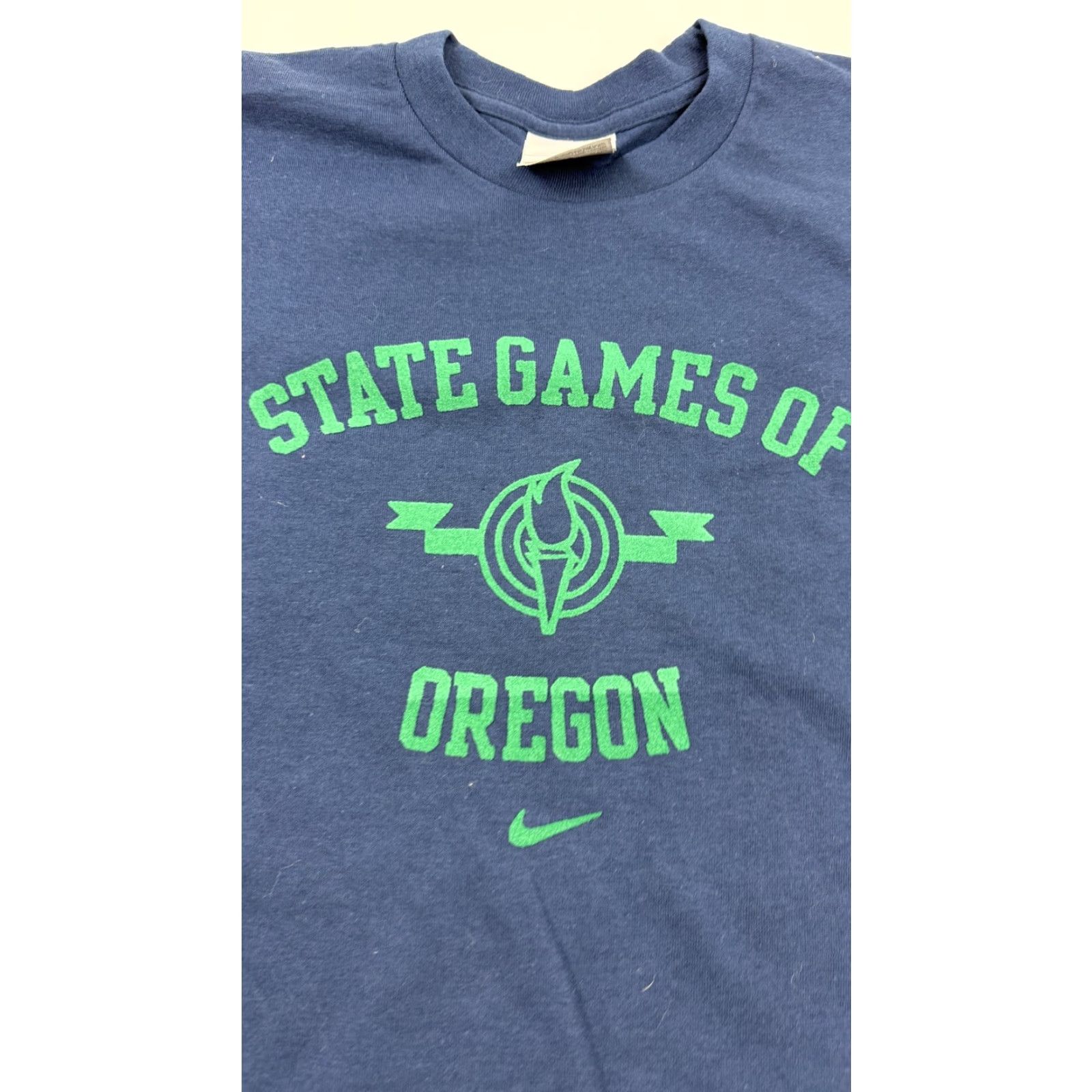 Nike VINTAGE Nike Shirt Mens Small Navy Blue State Games of Oregon 04 Tee 2000s Y2K Sports Graphic Print Mens Size US S / EU 44-46 / 1 - 2 Thumbnail