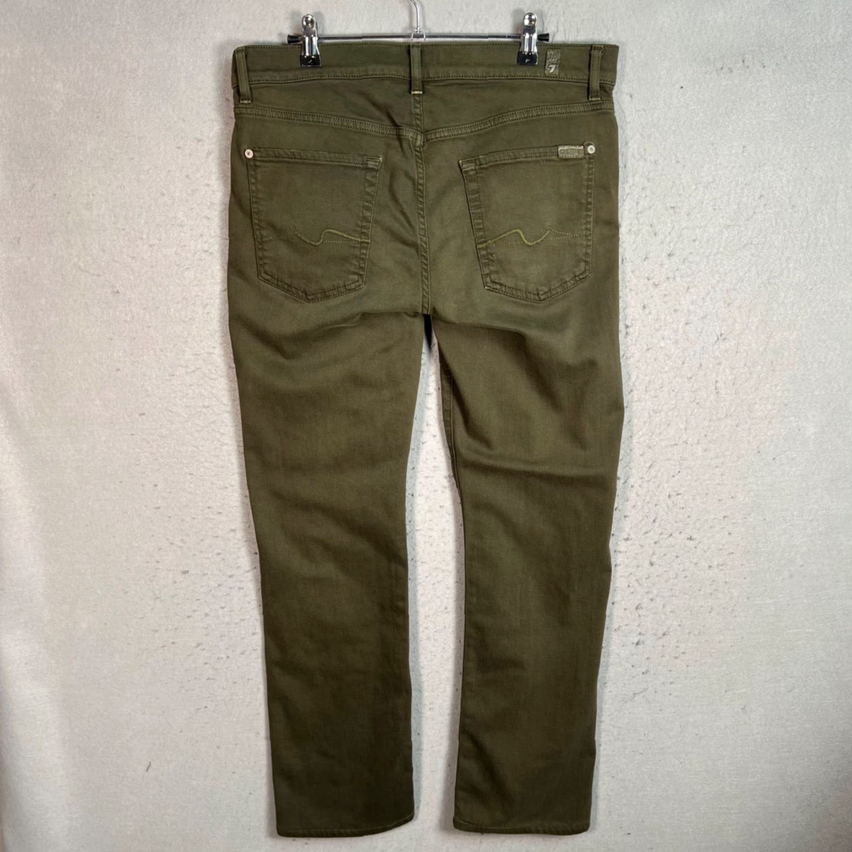 7 For All Mankind 7 For All Mankind Mens Pants Size 33 Green Slim Fit Slimmy Luxe Performance Size US 33 - 2 Thumbnail
