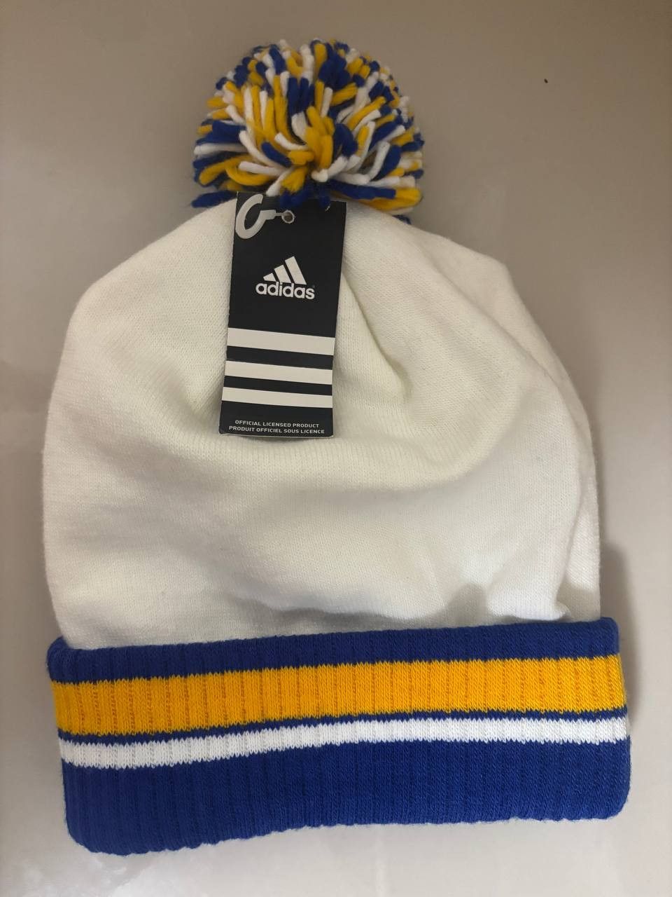Adidas Vintage Adidas Golden State Warriors Pom Pom Beanie NWT Size ONE SIZE - 4 Thumbnail