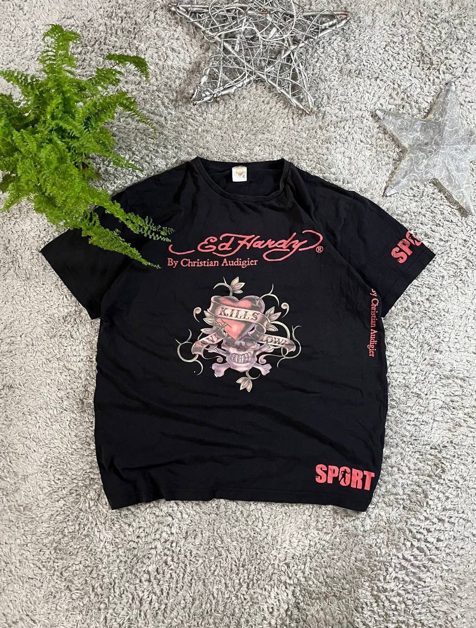 Christian Audigier × Ed Hardy Ed Hardy T-Shirt Streetwear Big Logo Y2k Rare Vintage Size US XL / EU 56 / 4 - 1 Thumbnail