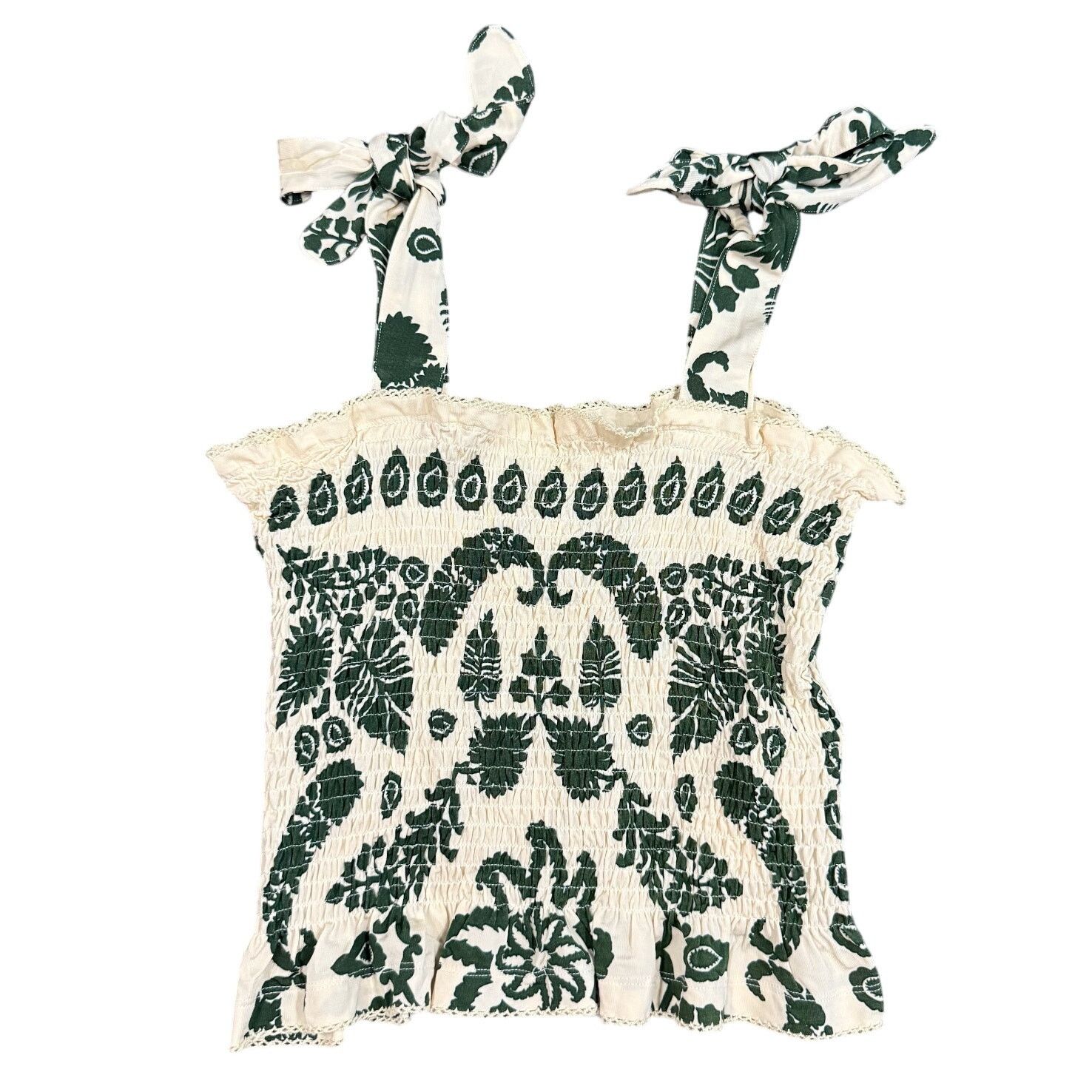 Sandro Sandro Ramatuelle Top in Cream/Green, Size US 0 Size XS / US 0-2 / IT 36-38 - 4 Thumbnail