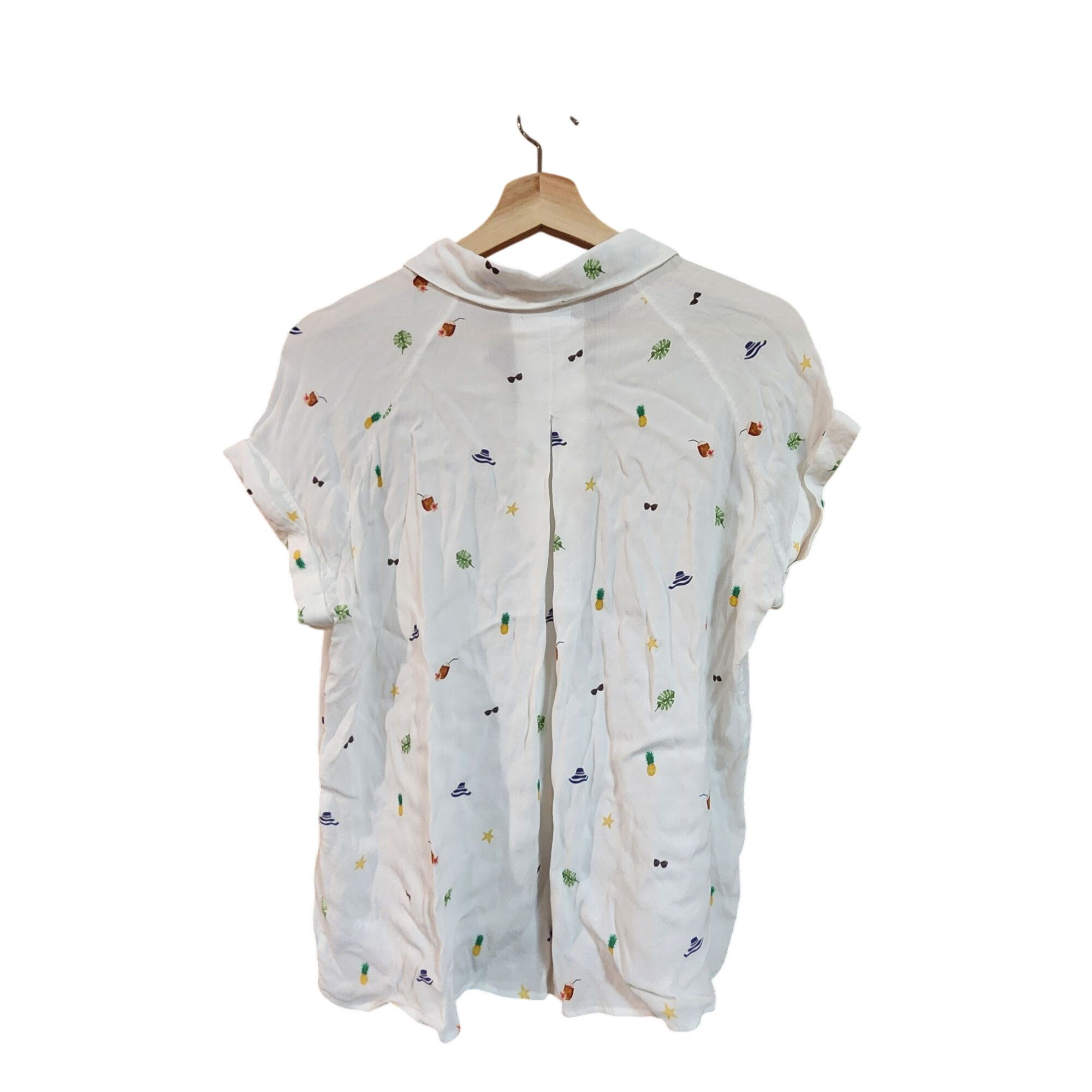 Rails Rails Womens Button-Down Shirt With Tropical Print Short Sle Size S / US 4 / IT 40 - 2 Thumbnail