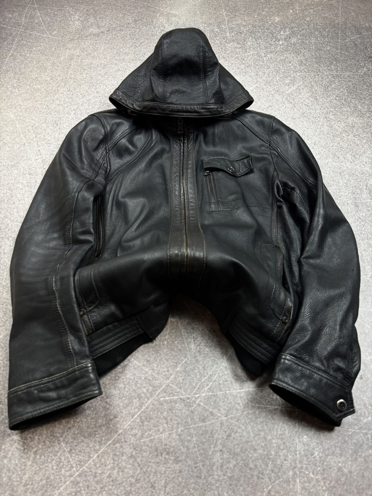 Hysteric Glamour Rick Owens VTG Yohji Yamamoto Style Fur Hood Leather Jacket Size US M / EU 48-50 / 2 - 2 Thumbnail