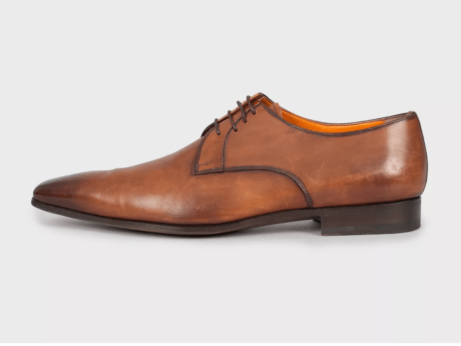 Santoni Santoni Men’s Brown Square Toe Leather Shoes Size US 10 / EU 43 - 1 Thumbnail