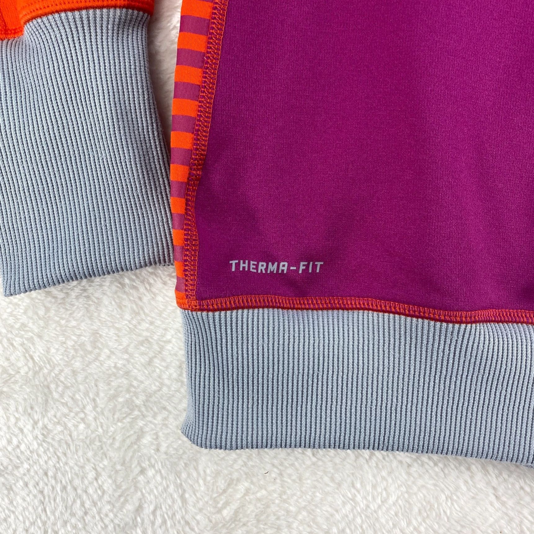 Nike VINTAGE Nike Therma-Fit Orange Purple Hoodie Hooded Full Zip Jacket Womens L Purple Nike Therma-Fit Hoodie Full Zip Jacket Womens Large Size L / US 10 / IT 46 - 3 Thumbnail
