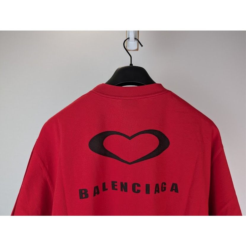 Balenciaga o1rshd1 Sweetheart Dry Jersey Medium Fit T-Shirt in Red Size US L / EU 52-54 / 3 - 11 Thumbnail