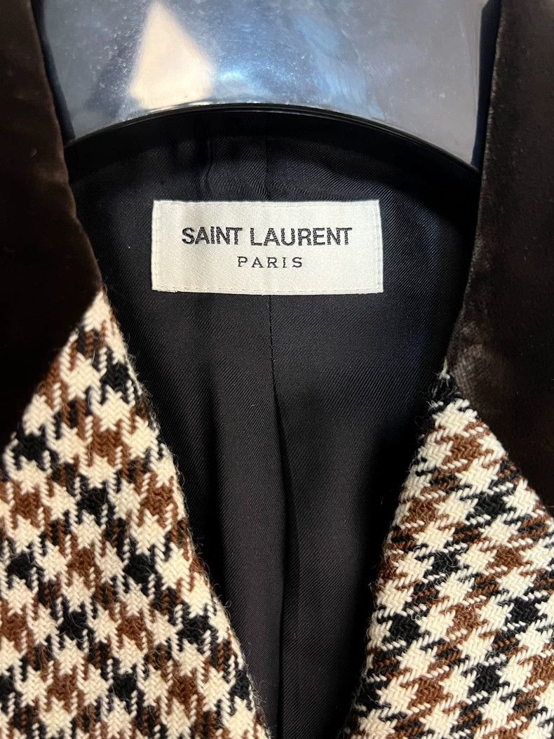 Saint Laurent Paris Saint Laurent Paris Brown velour patchwork gun-neck double Size XS / US 0-2 / IT 36-38 - 3 Thumbnail