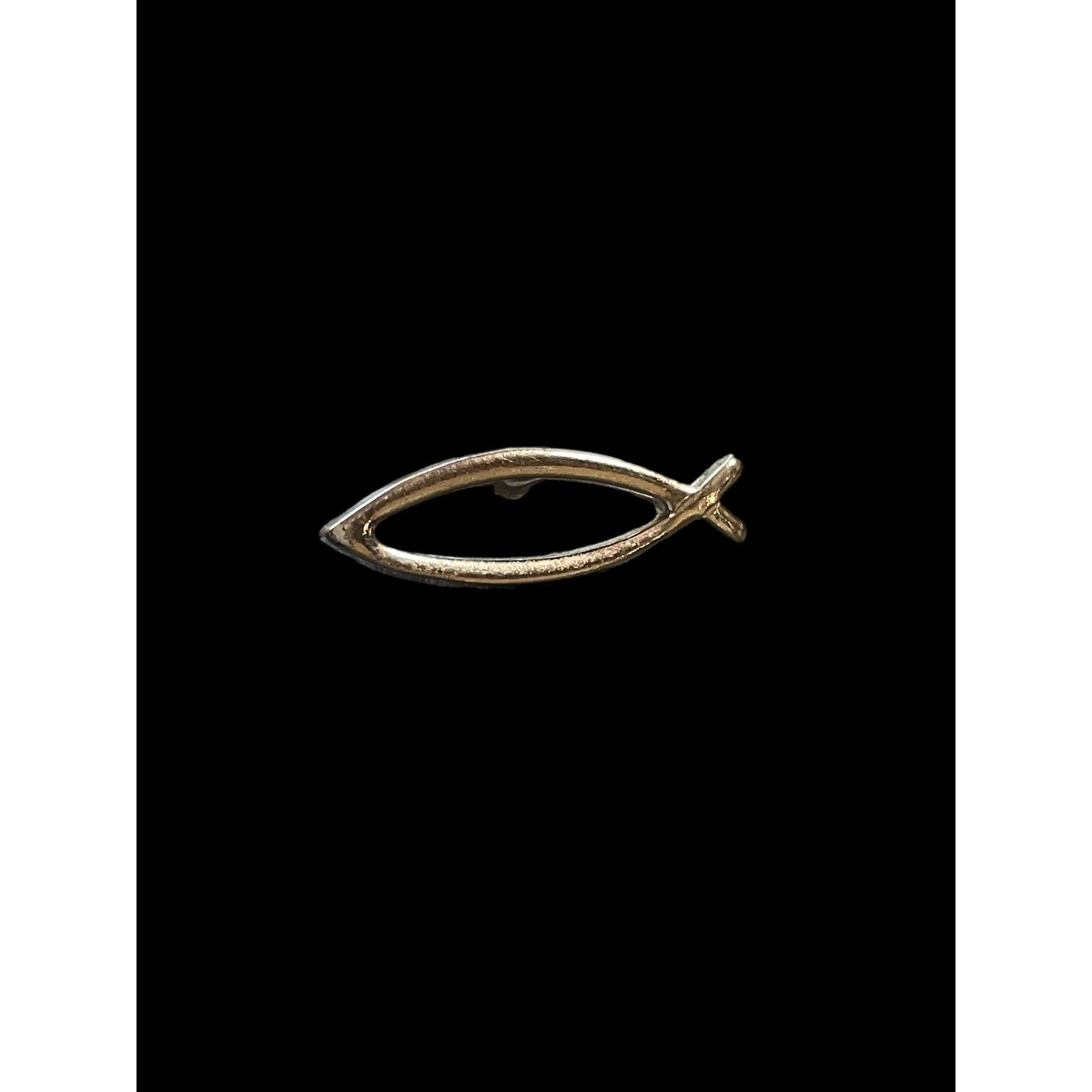 Vintage Silver Tone Jesus Ichthyic Fish Symbol Religious Brooch Pin Size ONE SIZE - 3 Thumbnail
