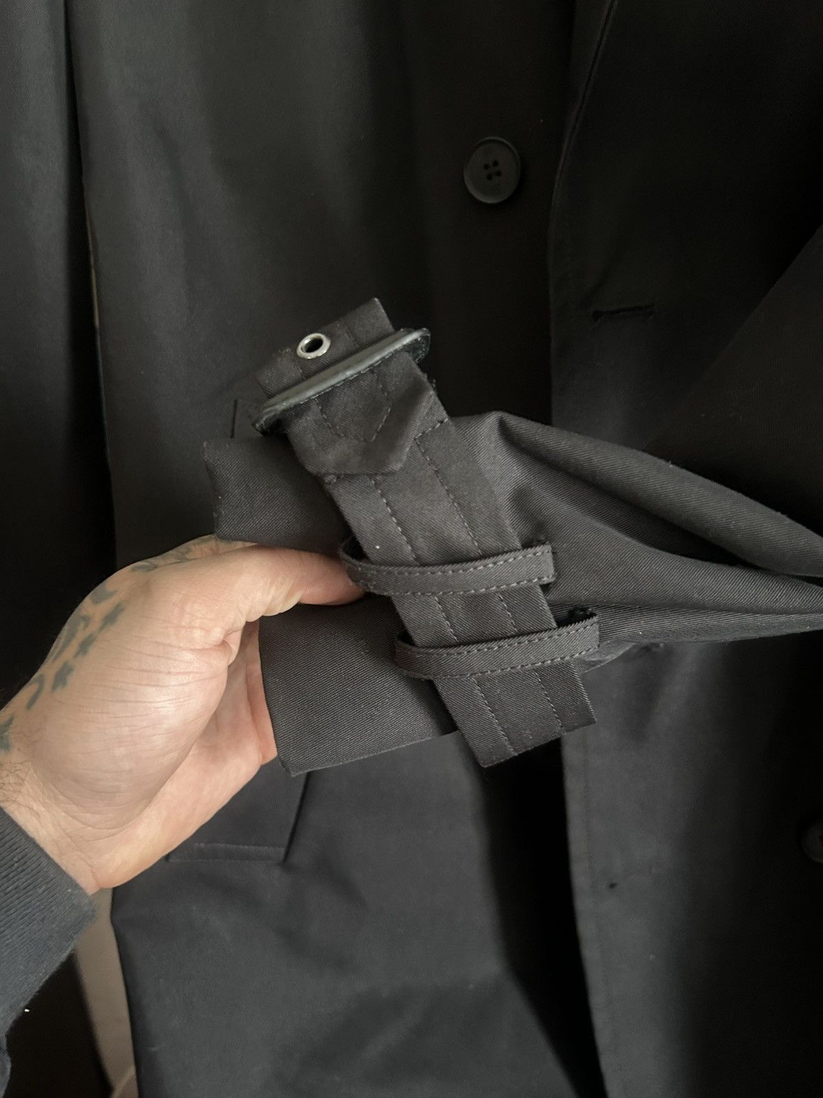 Banana Republic Luxury vintage style designer black goth trench coat Size US M / EU 48-50 / 2 - 5 Thumbnail