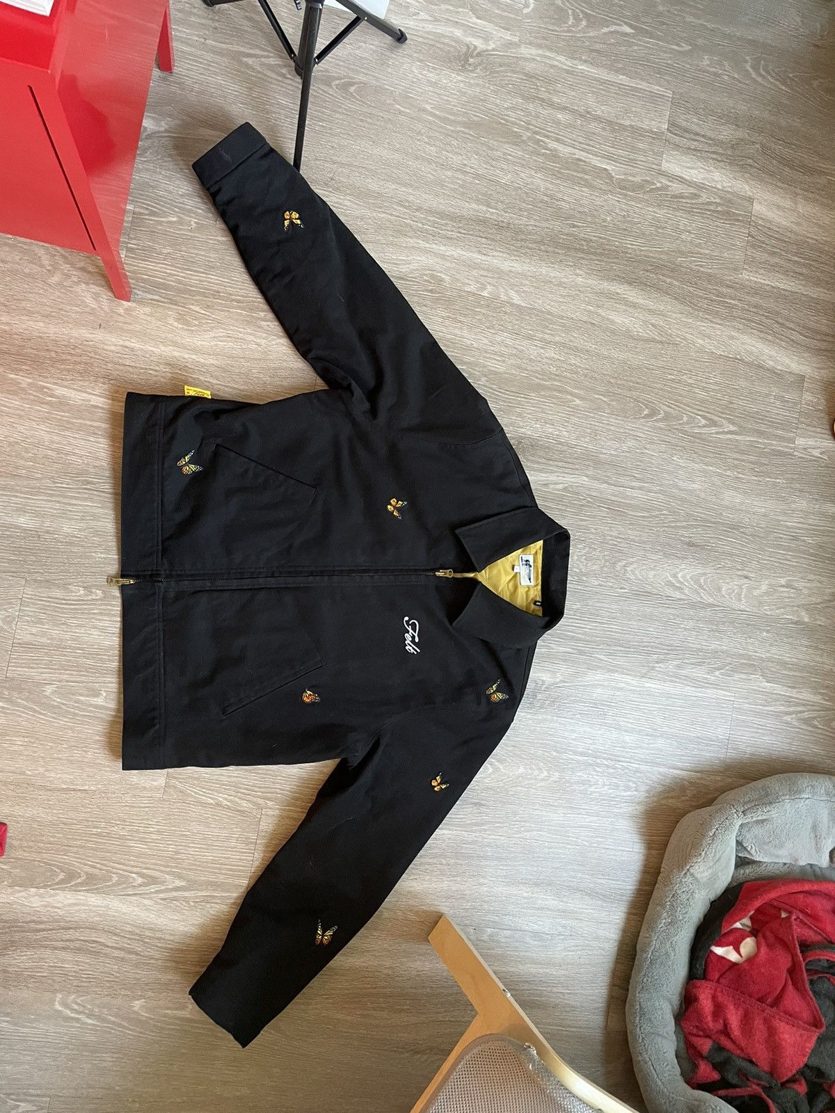 image of Felt Butterfly Garden Jacket in Black, Men's (Size Large)