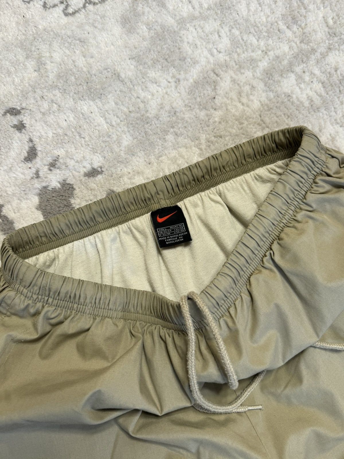 Nike × Vintage Y2K 90s Nike Nylon Pants Track Drill beige Cream Swoosh Size US 34 / EU 50 - 11 Thumbnail