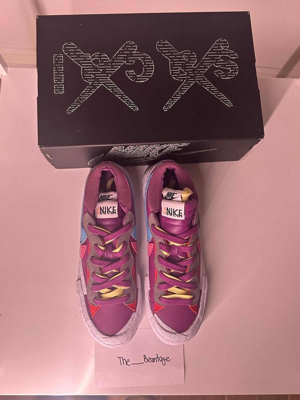 Kaws × Nike × Sacai Nike Blazer Low Sacai KAWS Shoes Purple Dusk-Aqua-Pink Size US 6.5 / IT 36.5 - 5 Thumbnail