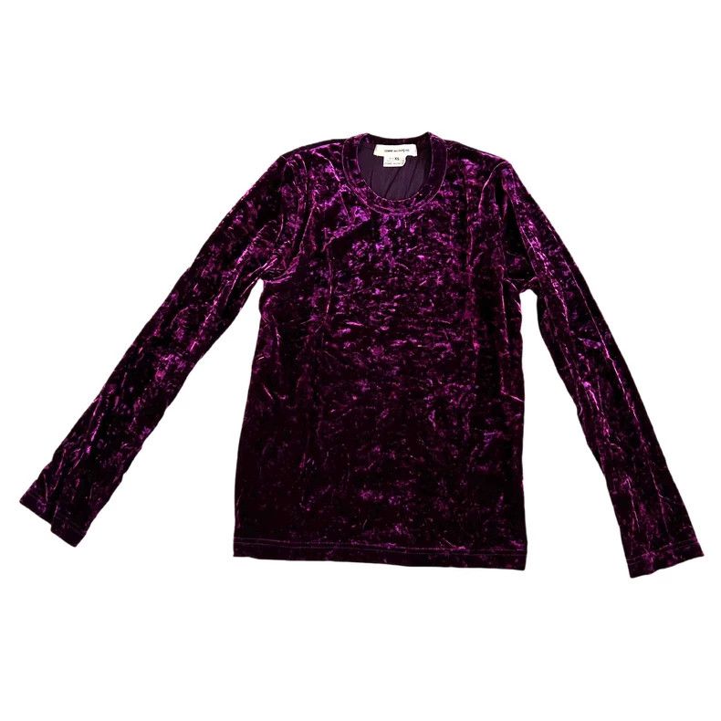 Comme Des Garcons Purple Velvet Top Tee