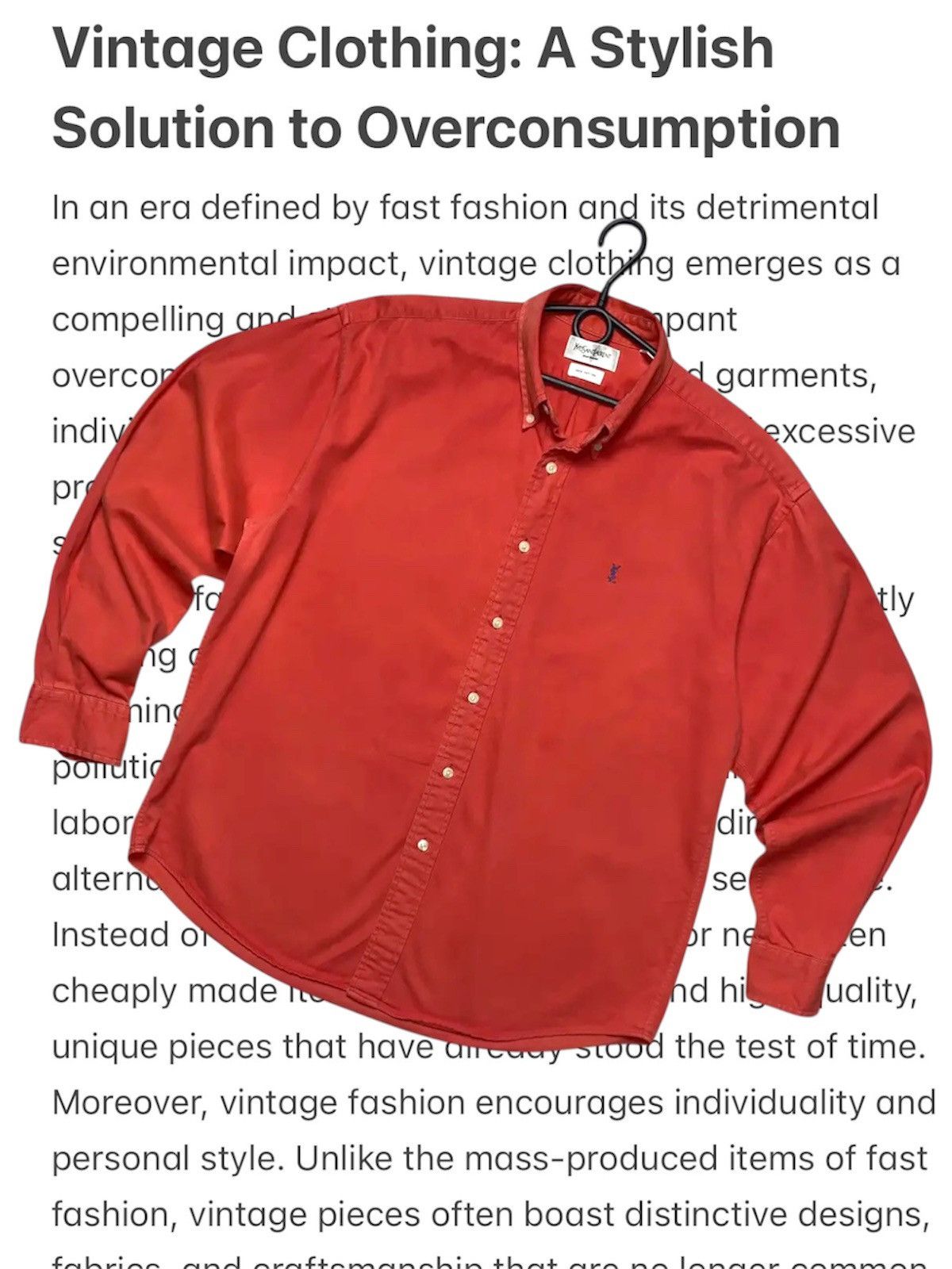 Yves Saint Laurent Vintage Yves Saint Laurent shirt YSL logo red size L Size US L / EU 52-54 / 3 - 1 Thumbnail