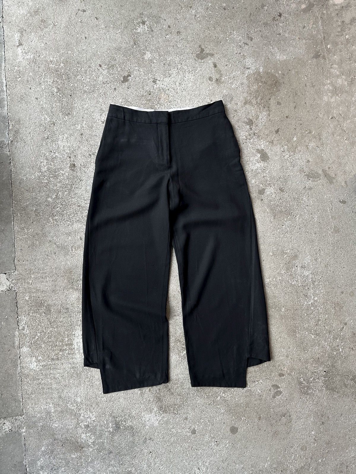 image of Ss16 Acne Studios Viscose Wide Leg Womens Pants in Black (Size 26)