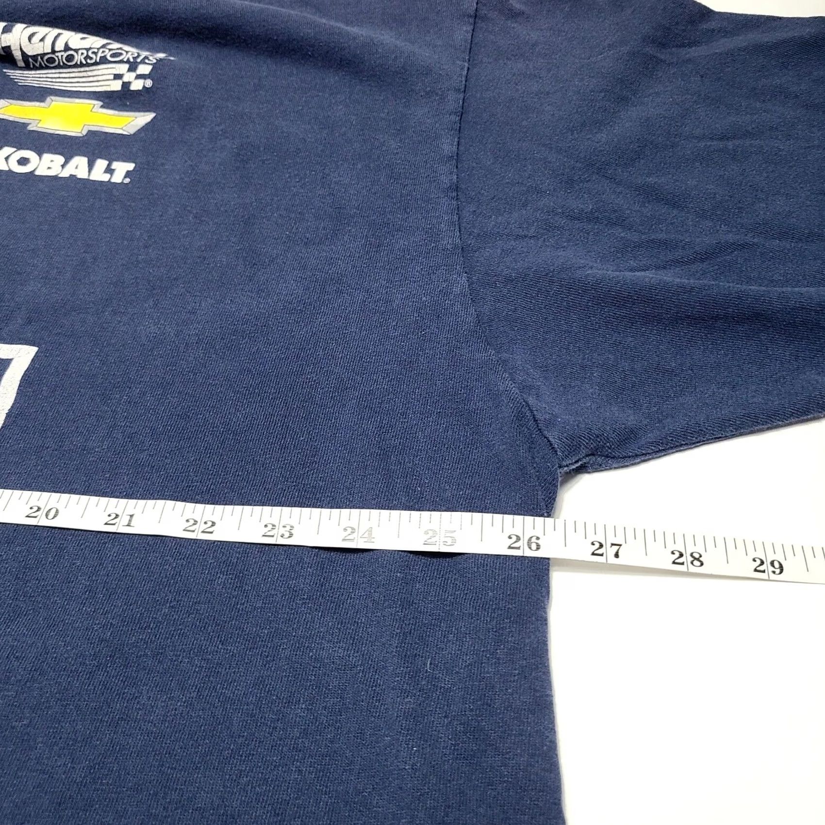 NASCAR Jimmie Johnson #48 Hendrick Motorsports Double-Sided T-Shirt 3XL Distressed Mens Blue Crew Neck Short Sleeve Nascar Size US XXL / EU 58 / 5 - 7 Thumbnail