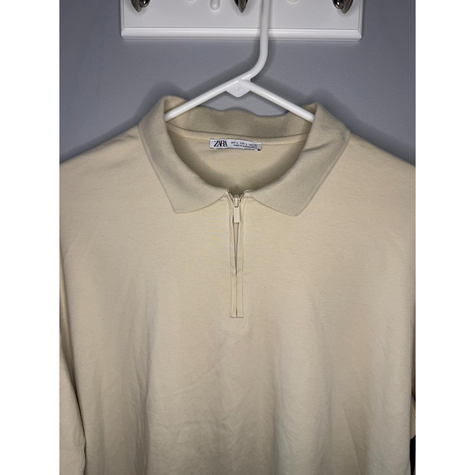 Zara Zara Ribbed Long Sleeve Quarter Zip Collar Polo Shirt Mens L Size US L / EU 52-54 / 3 - 5 Thumbnail
