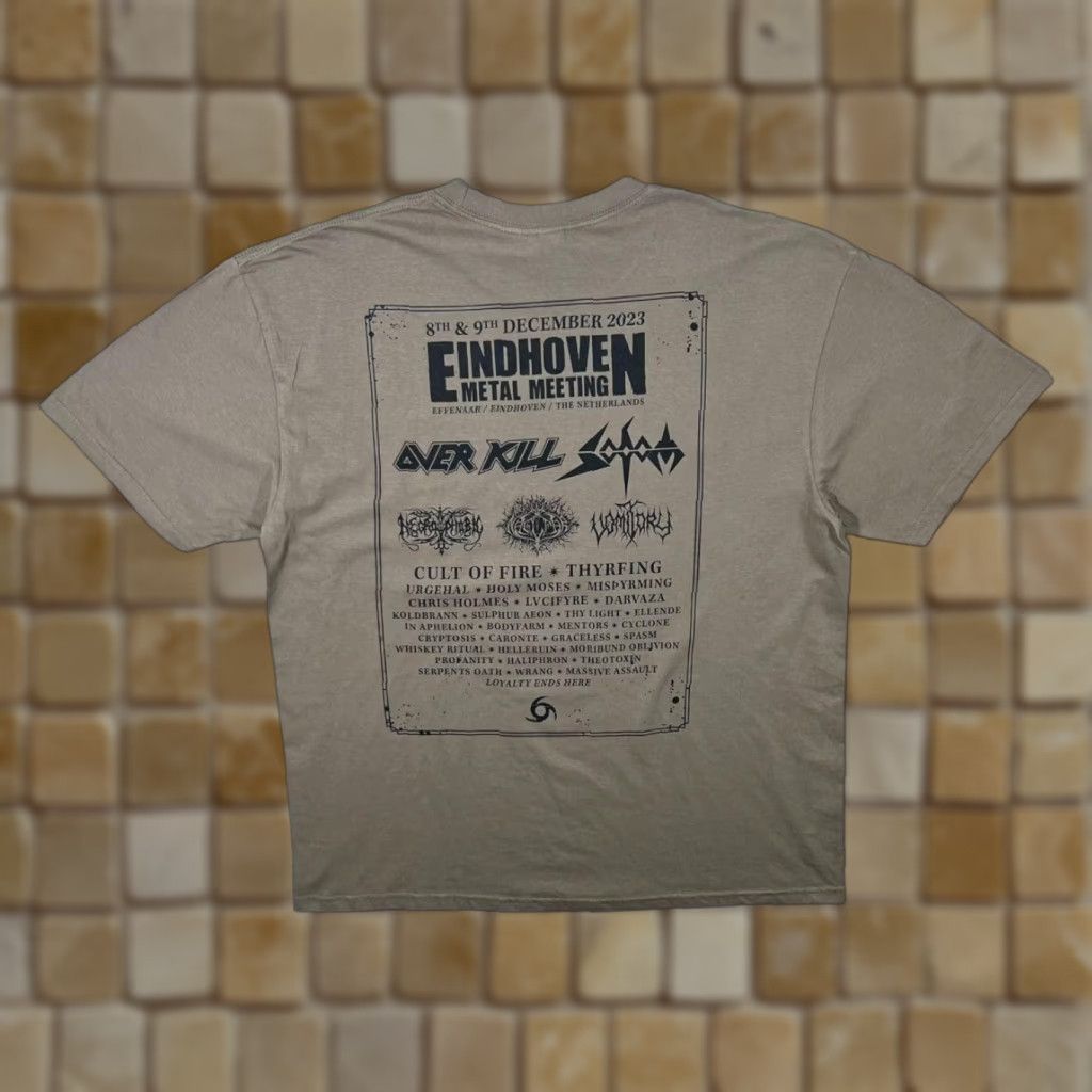 Gildan Eindhoven Metal Meeting Heavy Metal Music Band Festival Lineup Brown T-Shirt XL Mens Short Sleeve 100% Cotton Brand Gildan Size US XL / EU 56 / 4 - 1 Thumbnail